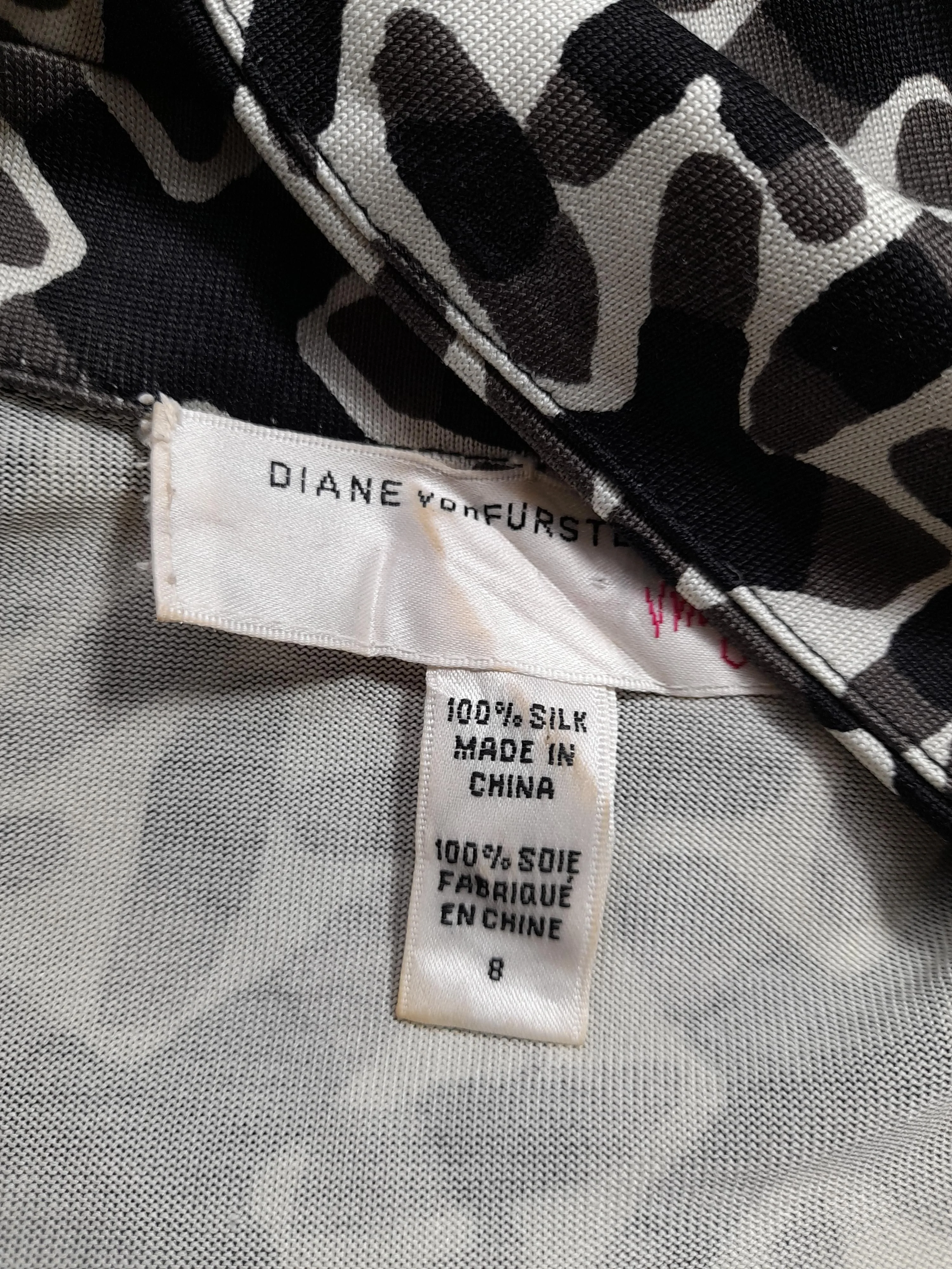 Diane von Furstenberg Wrap Mini Dress UK12 in Multi - Image 7