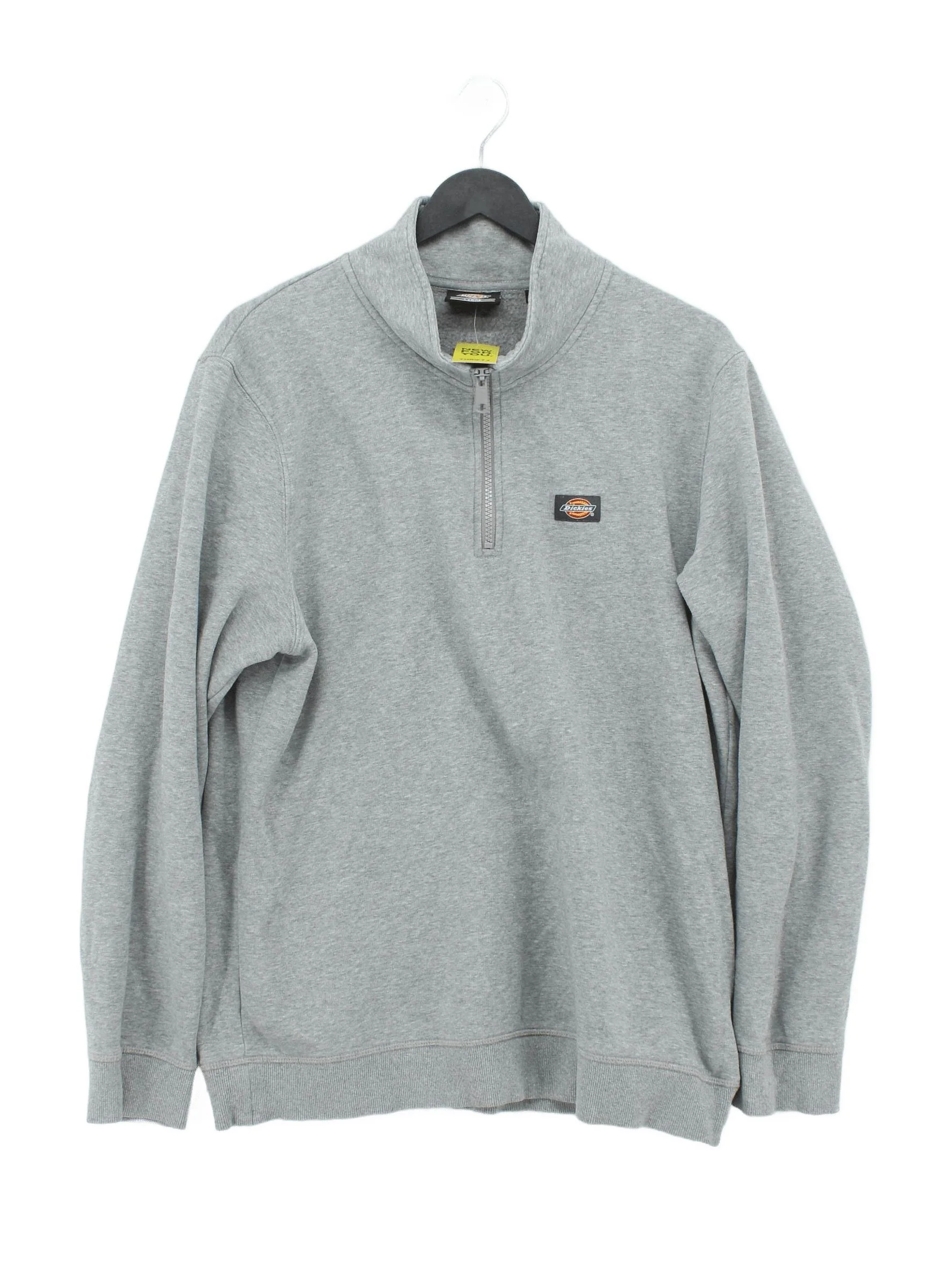 Dickies Men's Hoodie L Grey 100% Cotton Pullover