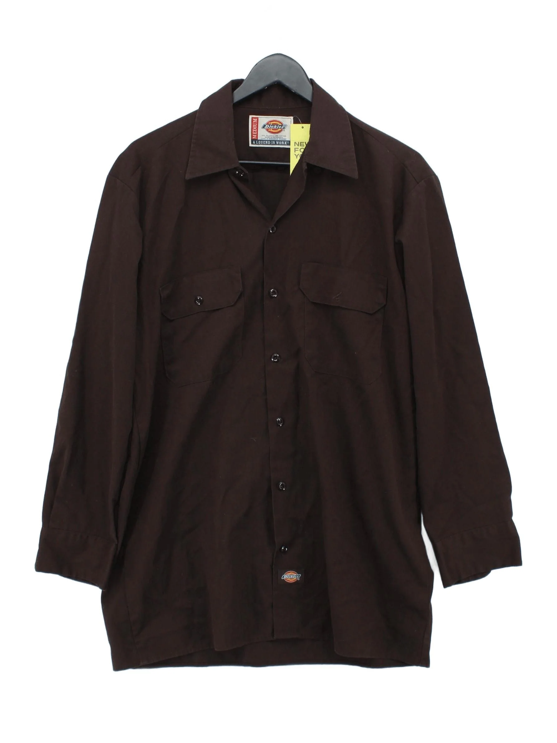 Dickies Men's Shirt M Brown Polyester with Cotton Basic