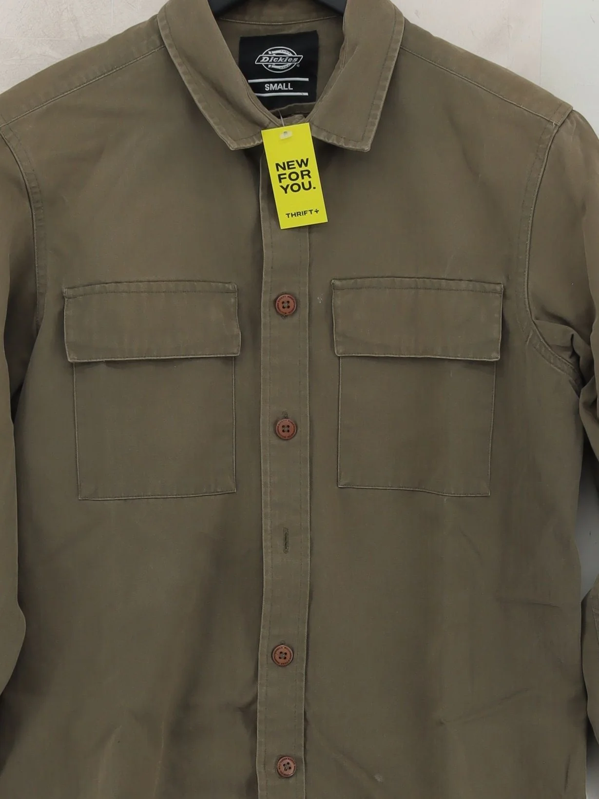 Dickies Men's Shirt S Green 100% Cotton Basic - Image 3