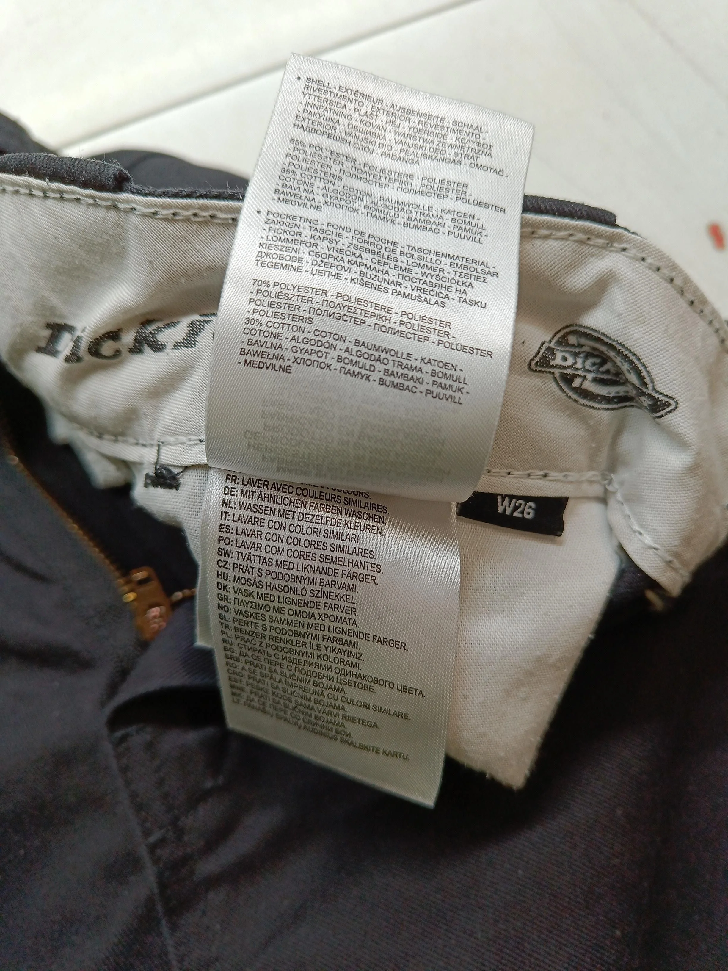 Dickies Men's Trousers W 26 in Black Polyester with Cotton Straight Chino - Image 6