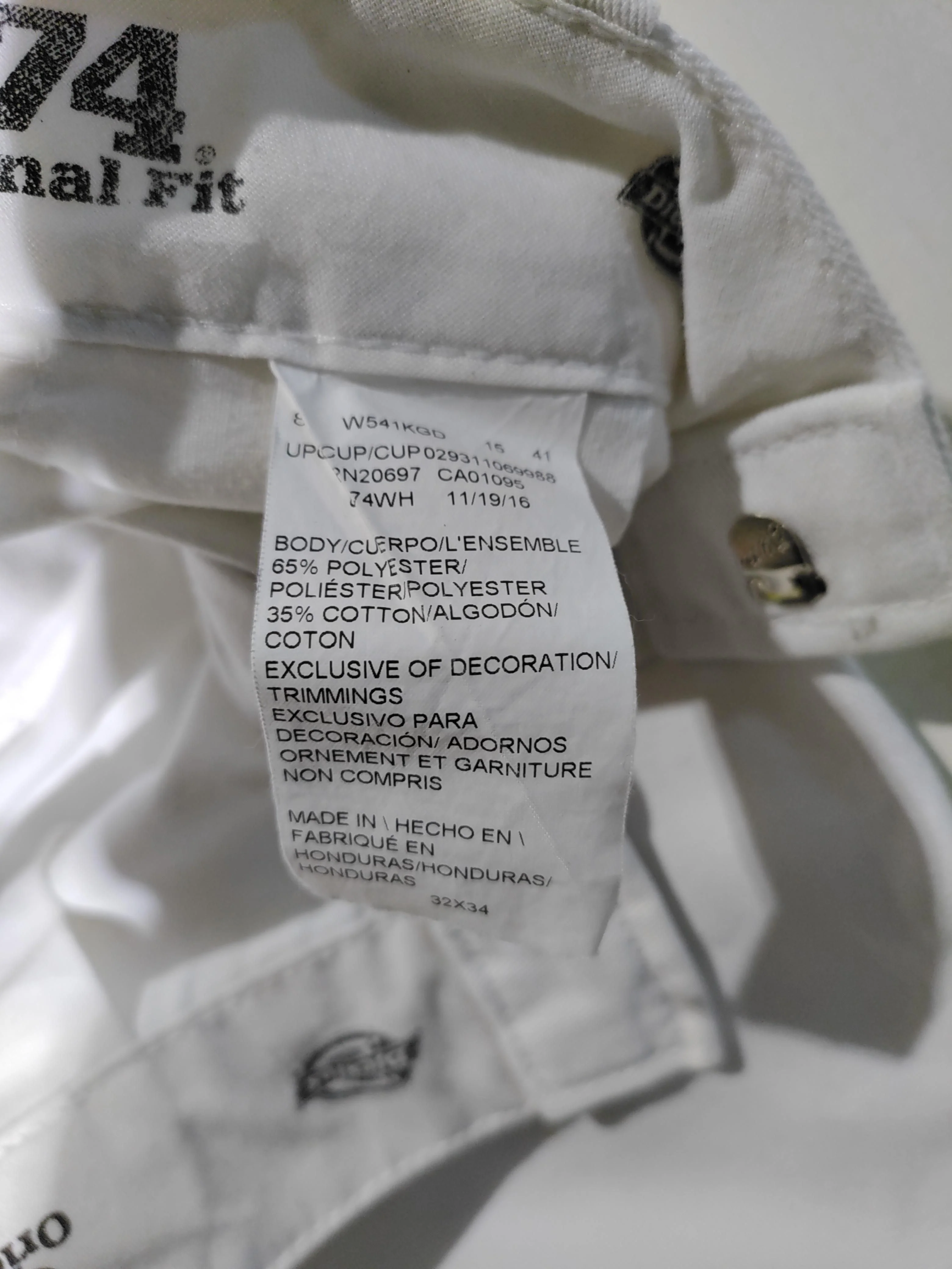 Dickies Men's Trousers W 32 in White Polyester with Cotton Chino - Image 11