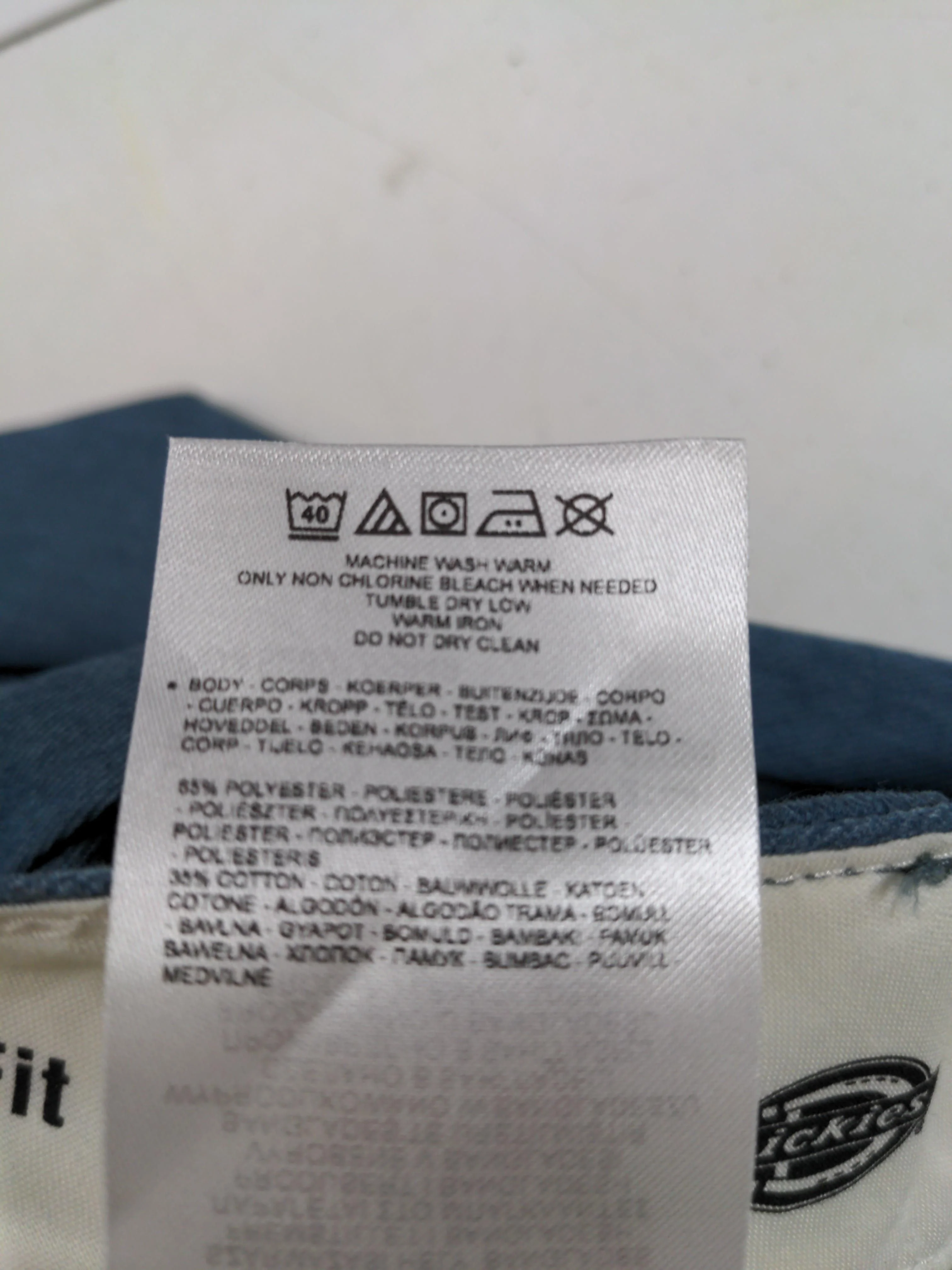 Dickies Men's Trousers W 34 in Blue Polyester with Cotton Chino - Image 6