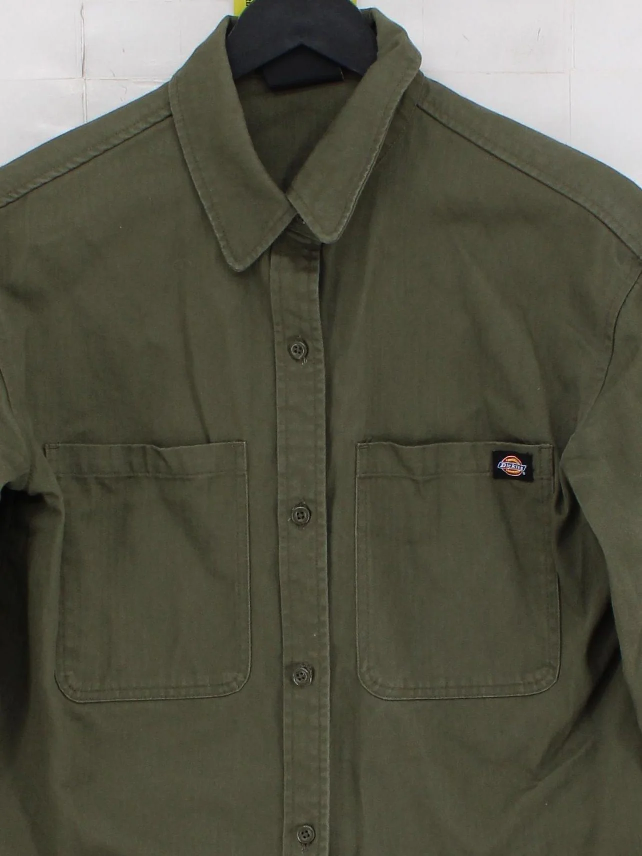 Dickies Women's Shirt S Green 100% Cotton Long Sleeve Collared Basic - Image 3