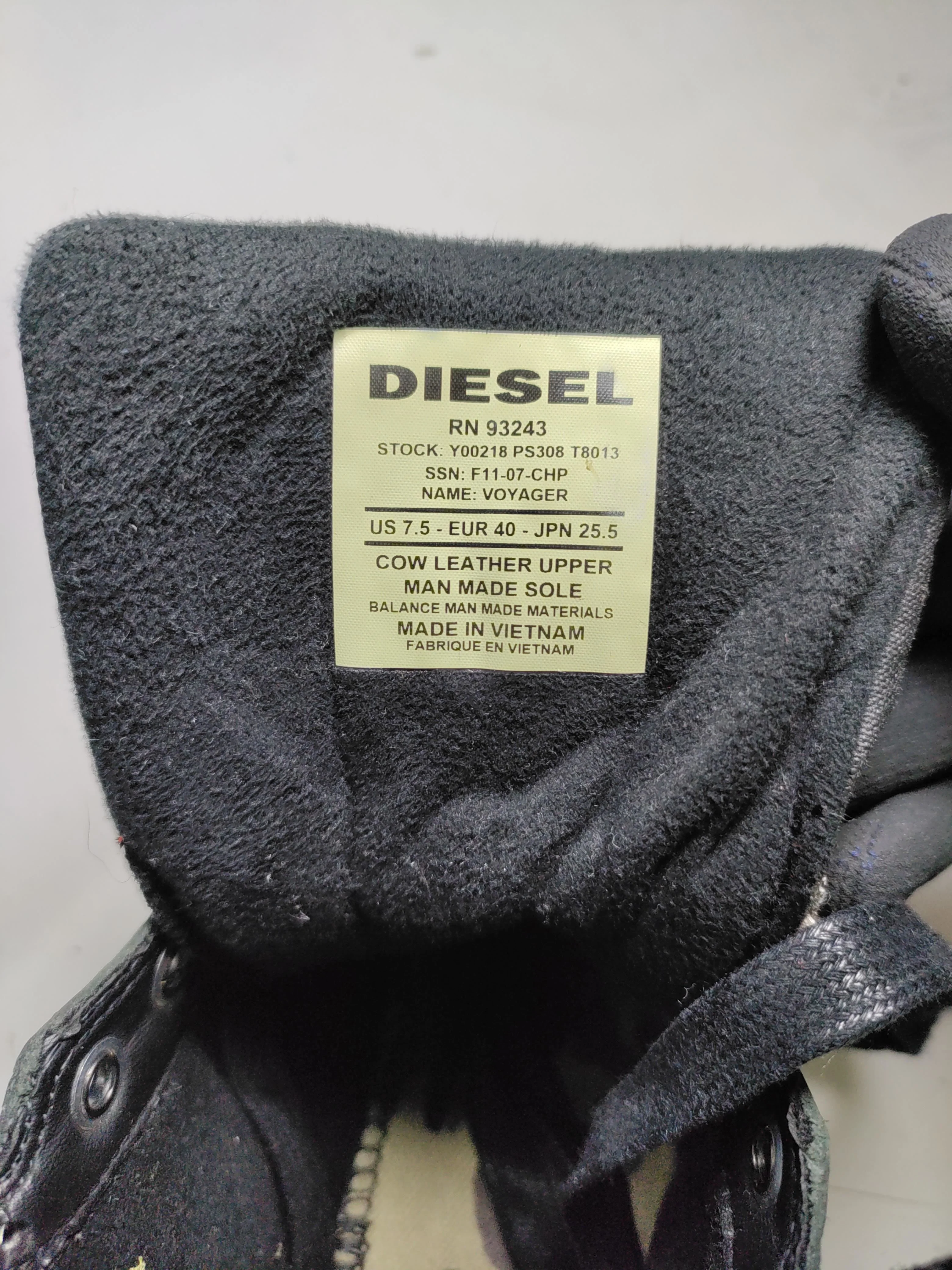 Diesel Men's Boots UK 6.5 Black Leather with Suede, Other Chelsea - Image 12