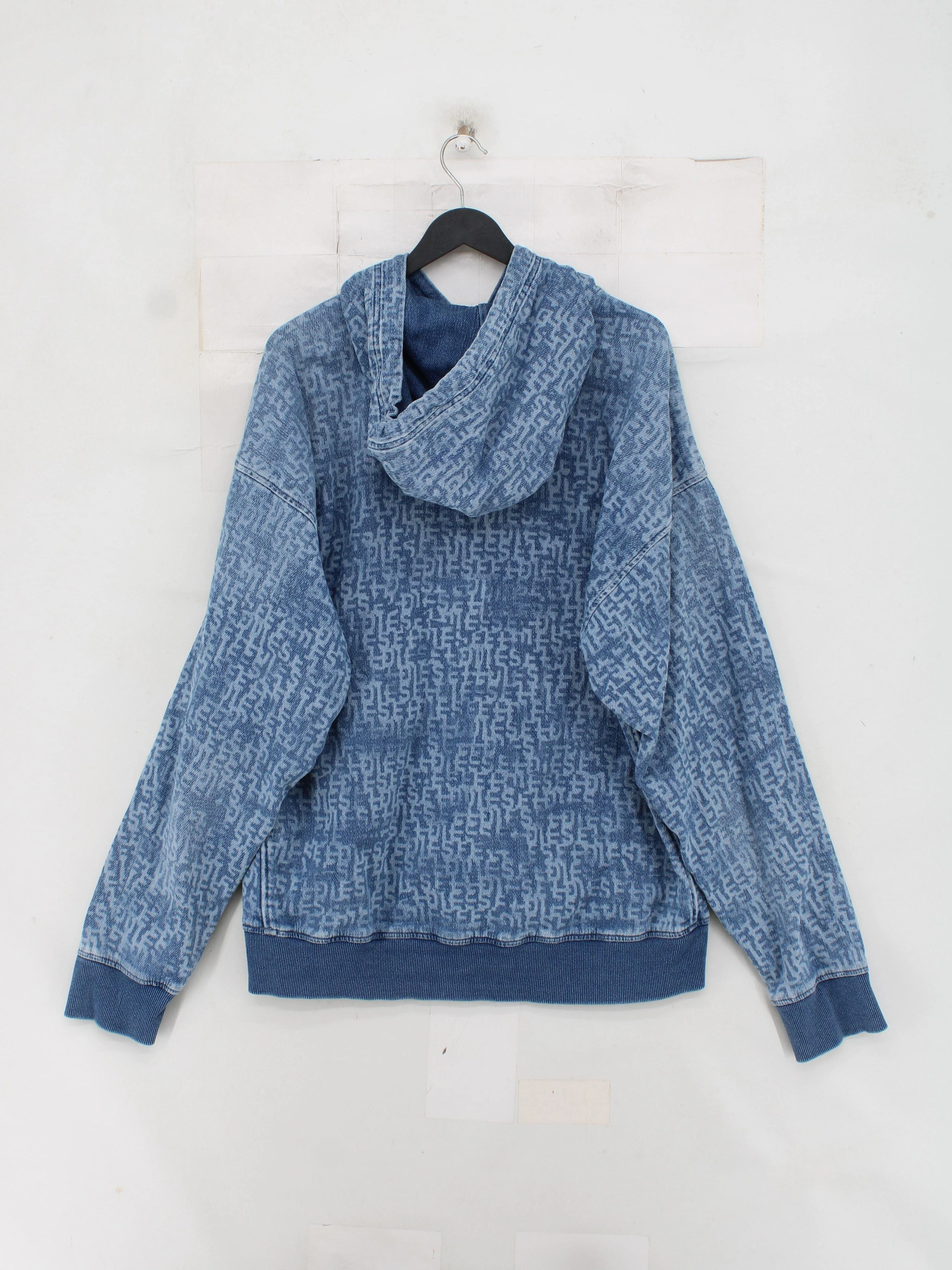 Diesel Men's Hoodie L Blue Graphic Cotton with Elastane Pullover - Image 2
