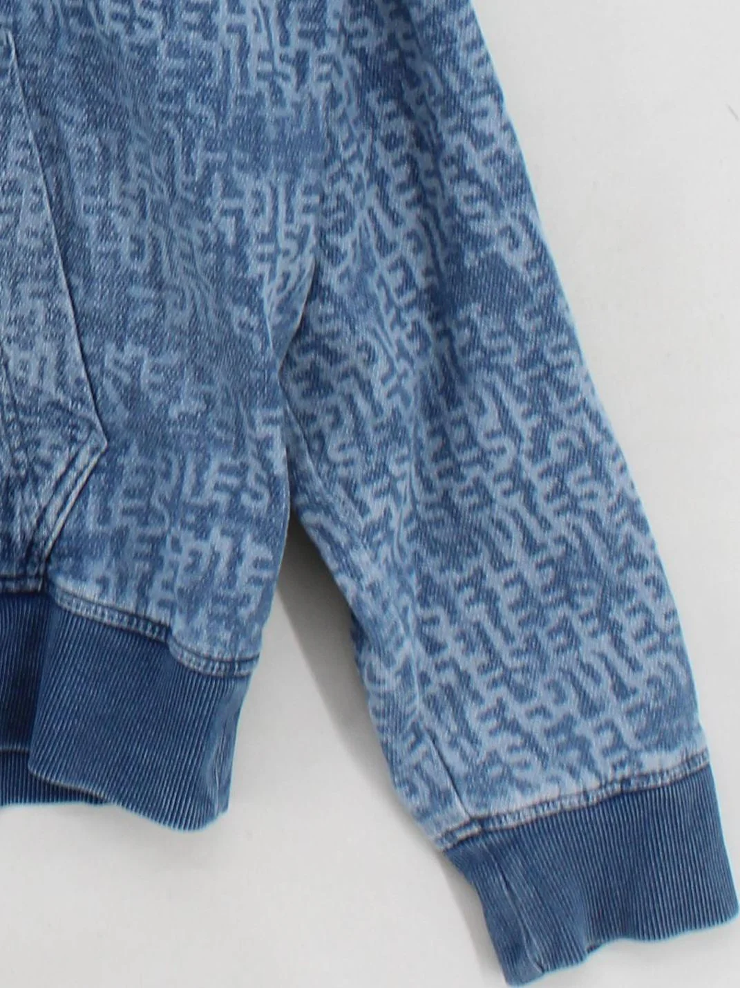 Diesel Men's Hoodie L Blue Graphic Cotton with Elastane Pullover - Image 4