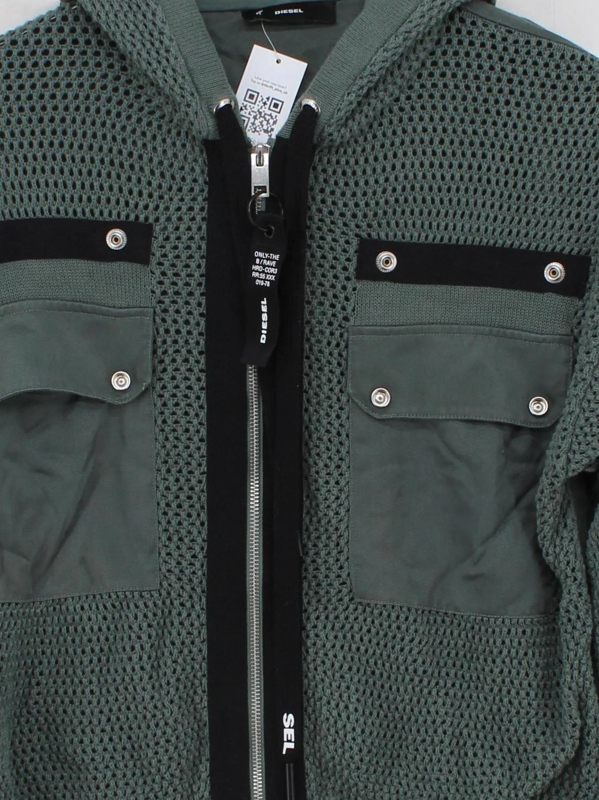 Diesel Men's Hoodie XS Green 100% Cotton Pullover - Image 3