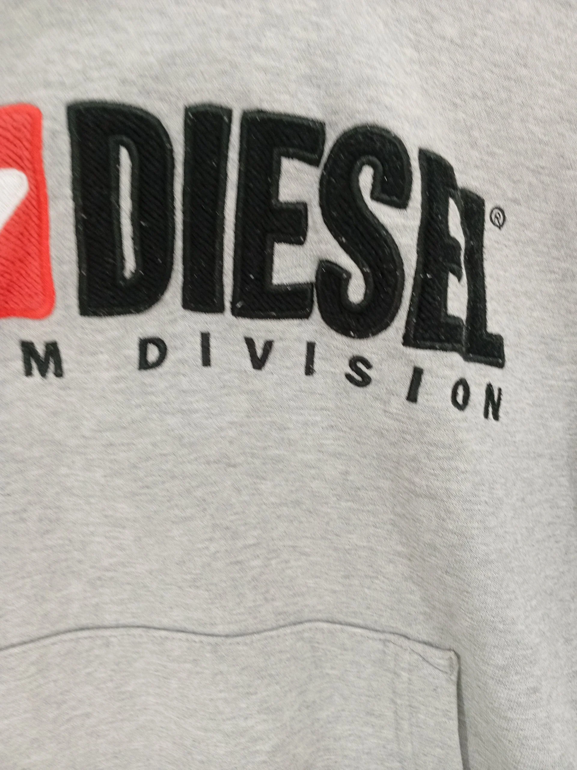 Diesel Men's Hoodie XXS Grey Graphic 100% Cotton Pullover - Image 5