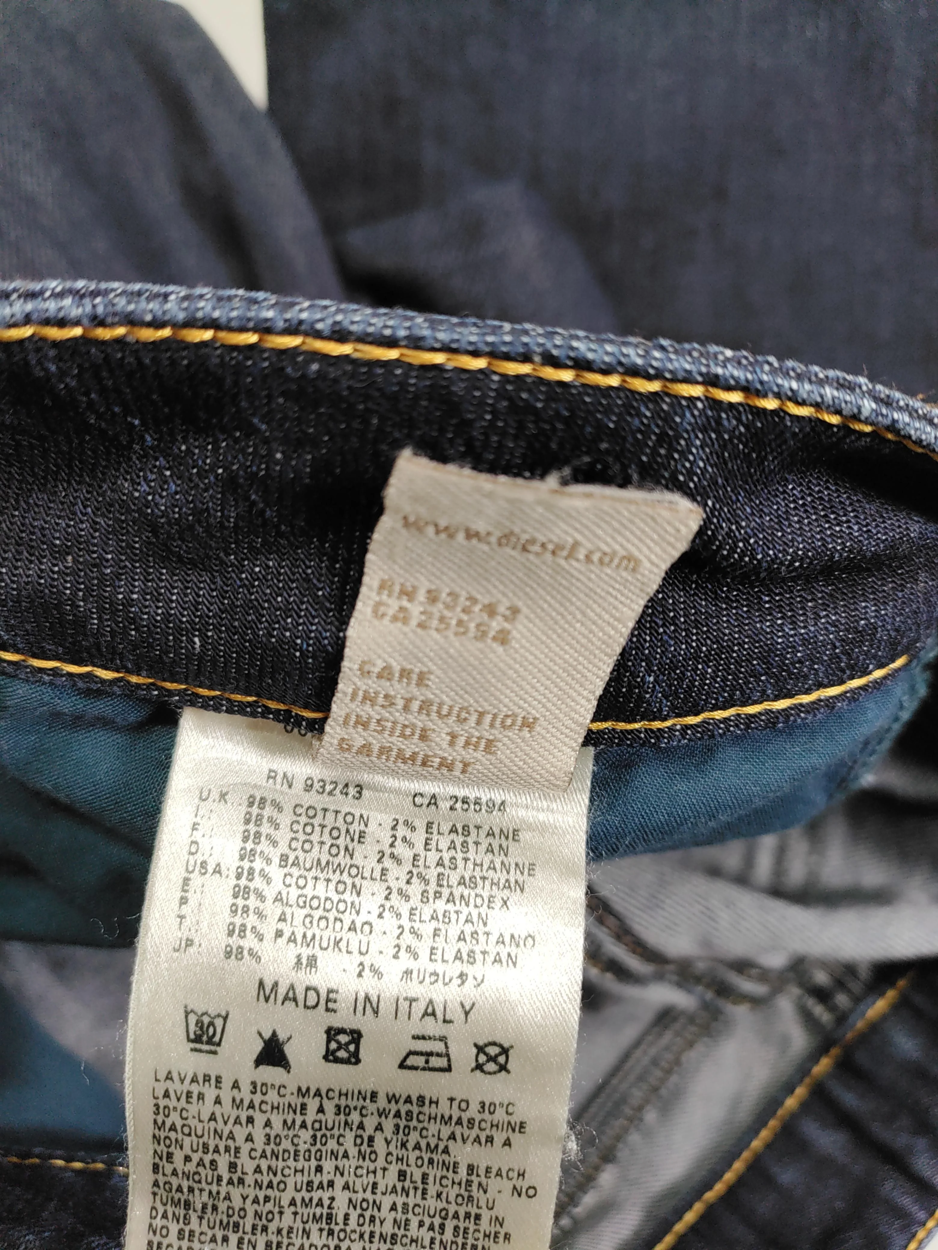 Diesel Men's Jeans W 24 in; L 30 in Blue Cotton with Elastane Skinny - Image 6