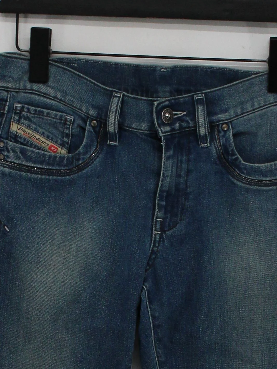 Diesel Men's Jeans W 27 in; L 30 in Blue Cotton with Elastane Straight - Image 3