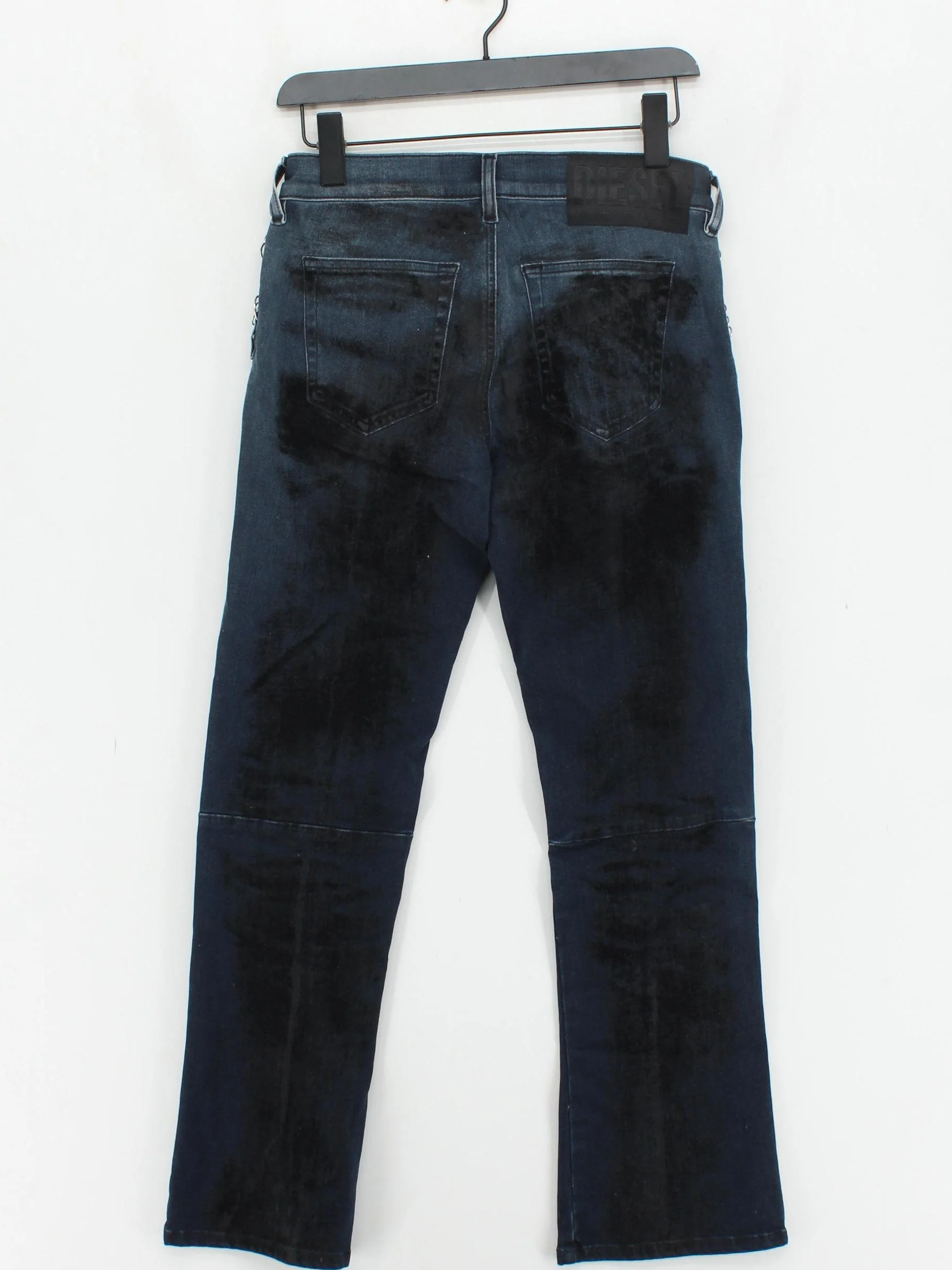 Diesel Men's Jeans W 28 in; L 32 in Blue Cotton with Polyester, Elastane Skinny - Image 2