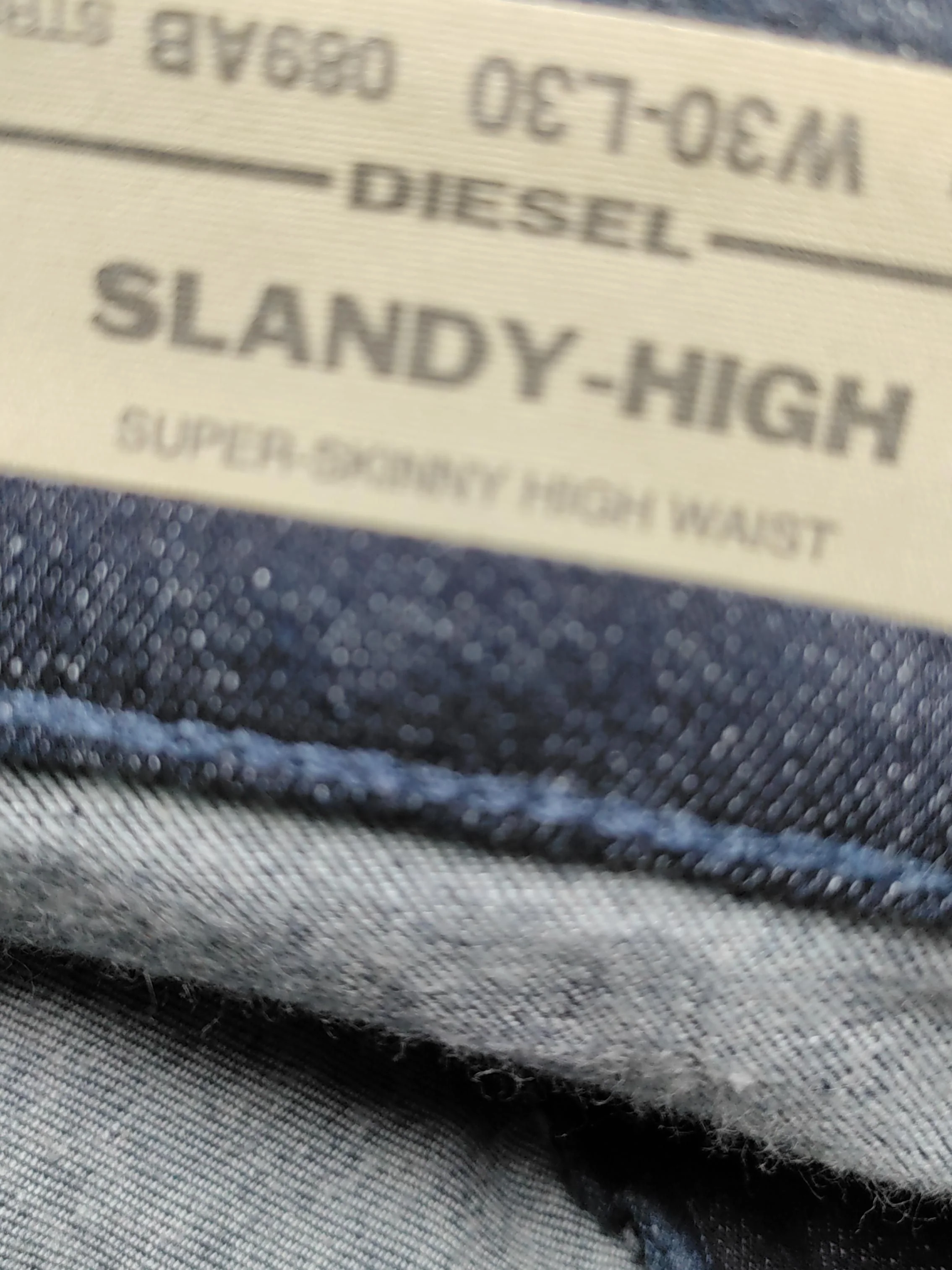 Diesel Men's Jeans W 30 in; L 30 in Blue Cotton with Polyester, Elastane Skinny - Image 5