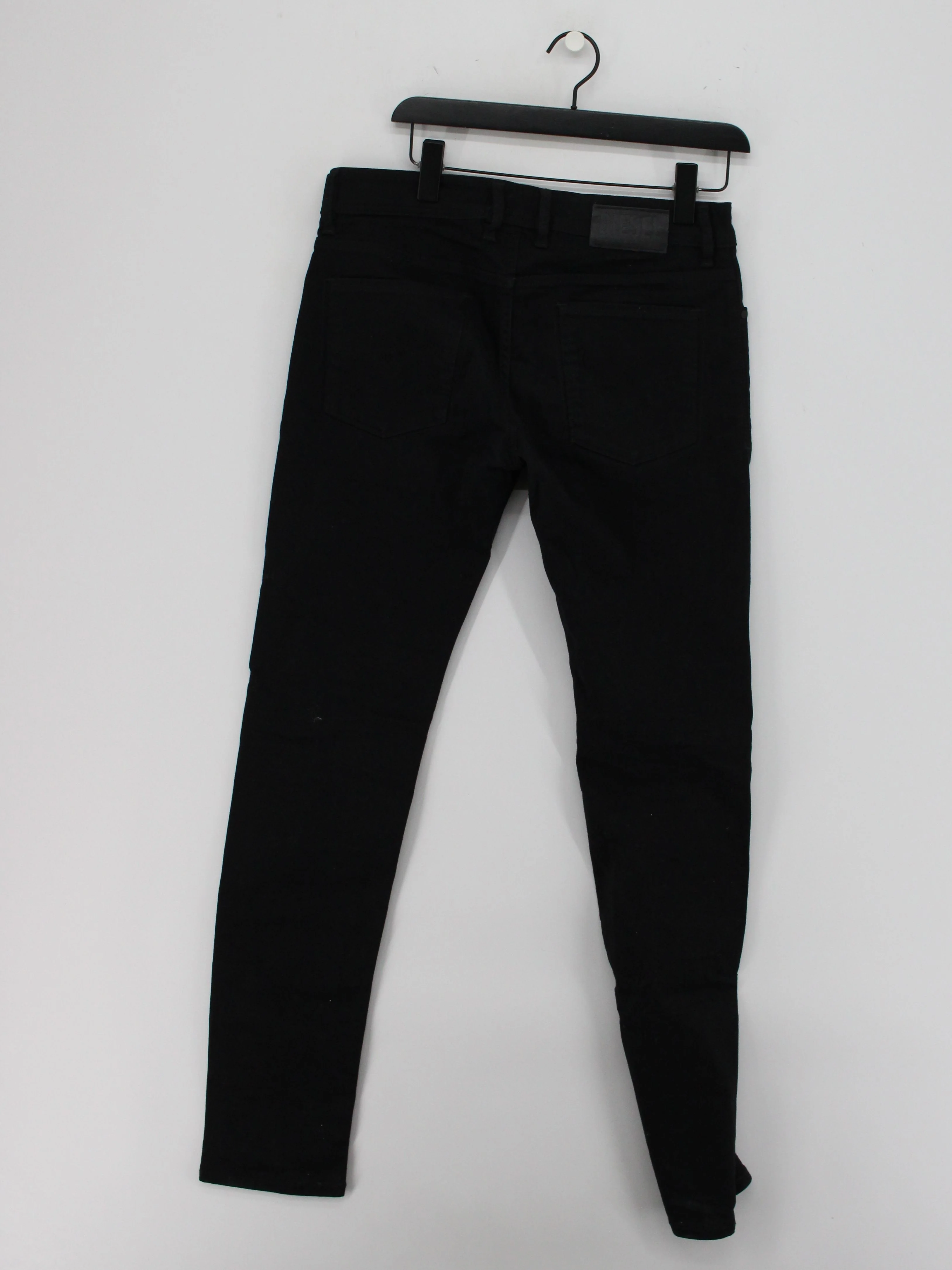 Diesel Men's Jeans W 31 in; L 32 in Black Cotton with Polyester, Elastane Skinny - Image 2