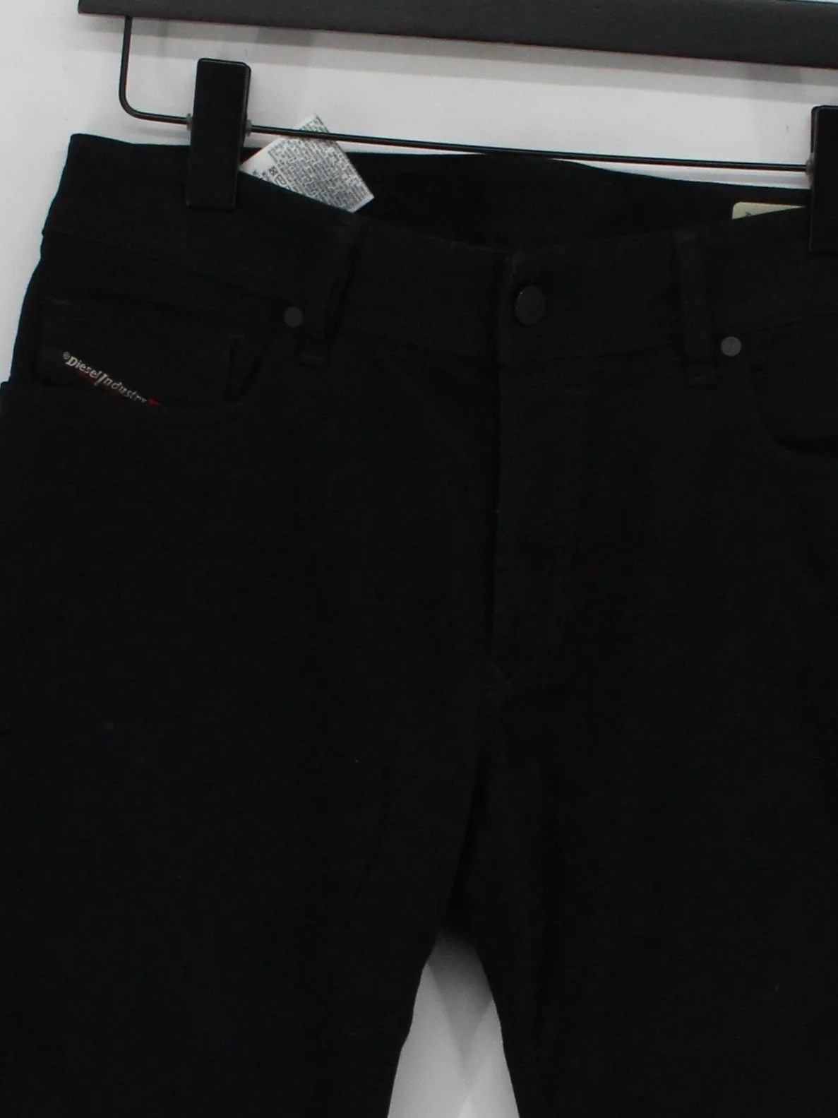 Diesel Men's Jeans W 31 in; L 32 in Black Cotton with Polyester, Elastane Skinny - Image 3