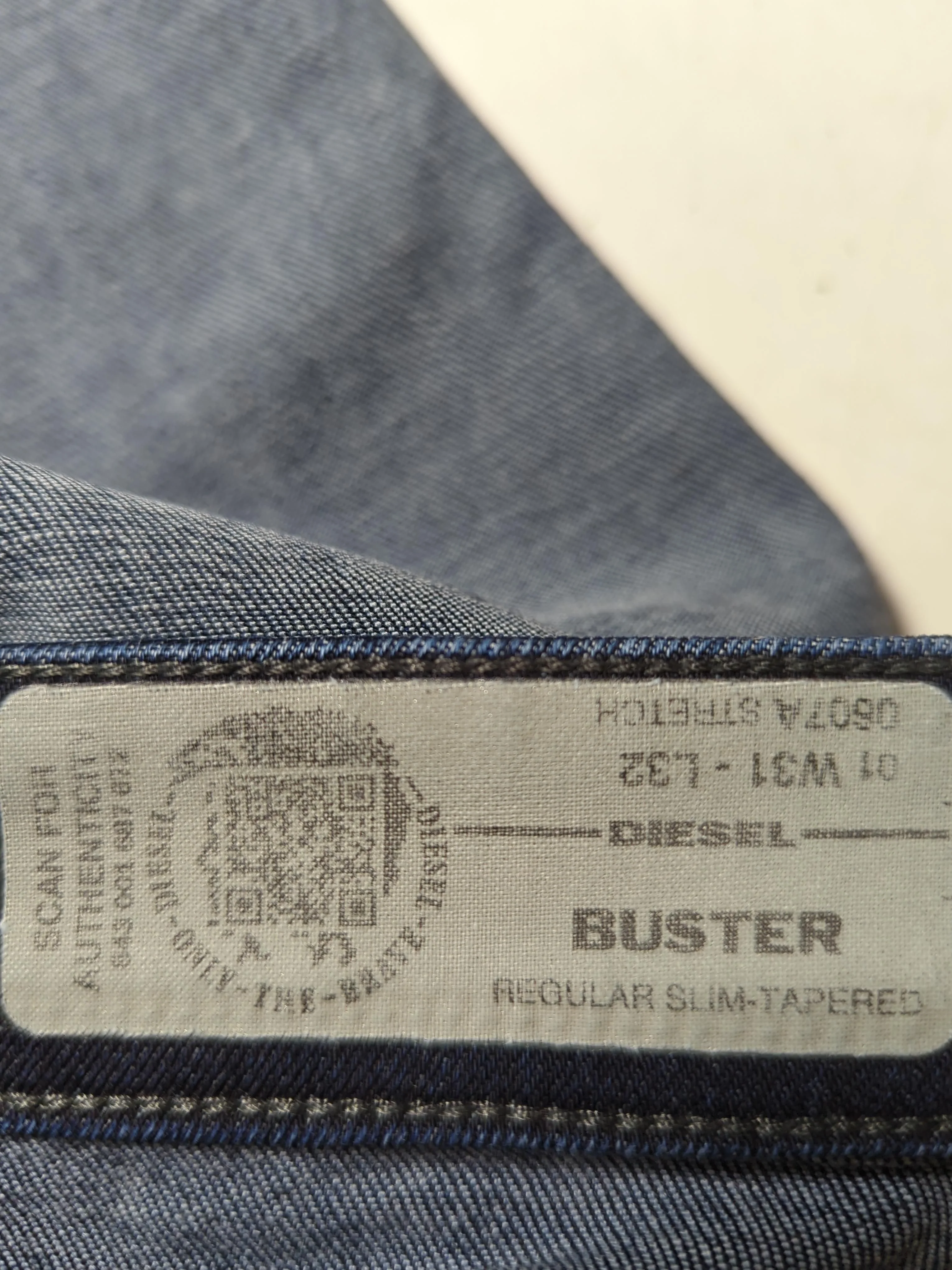Diesel Men's Jeans W 31 in; L 32 in Blue Cotton with Polyester, Elastane Skinny - Image 5