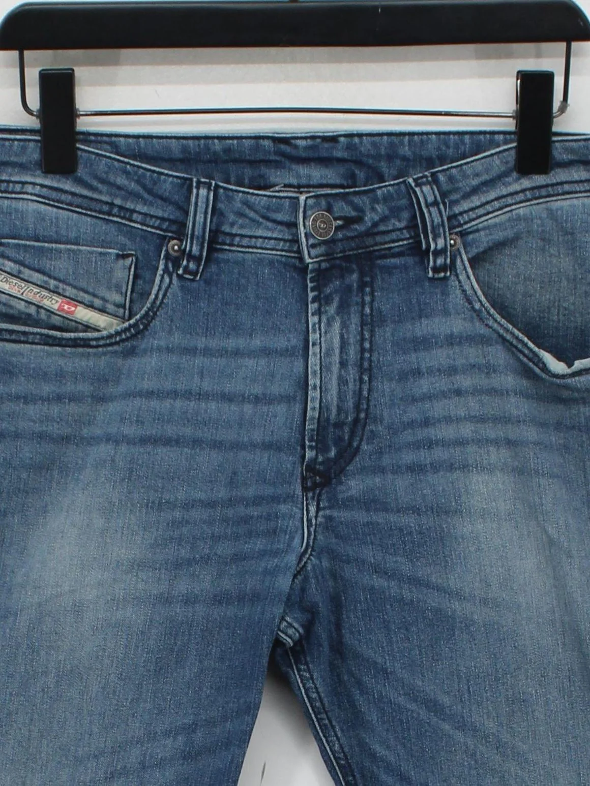 Diesel Men's Jeans W 34 in Blue Cotton with Elastane Straight - Image 3