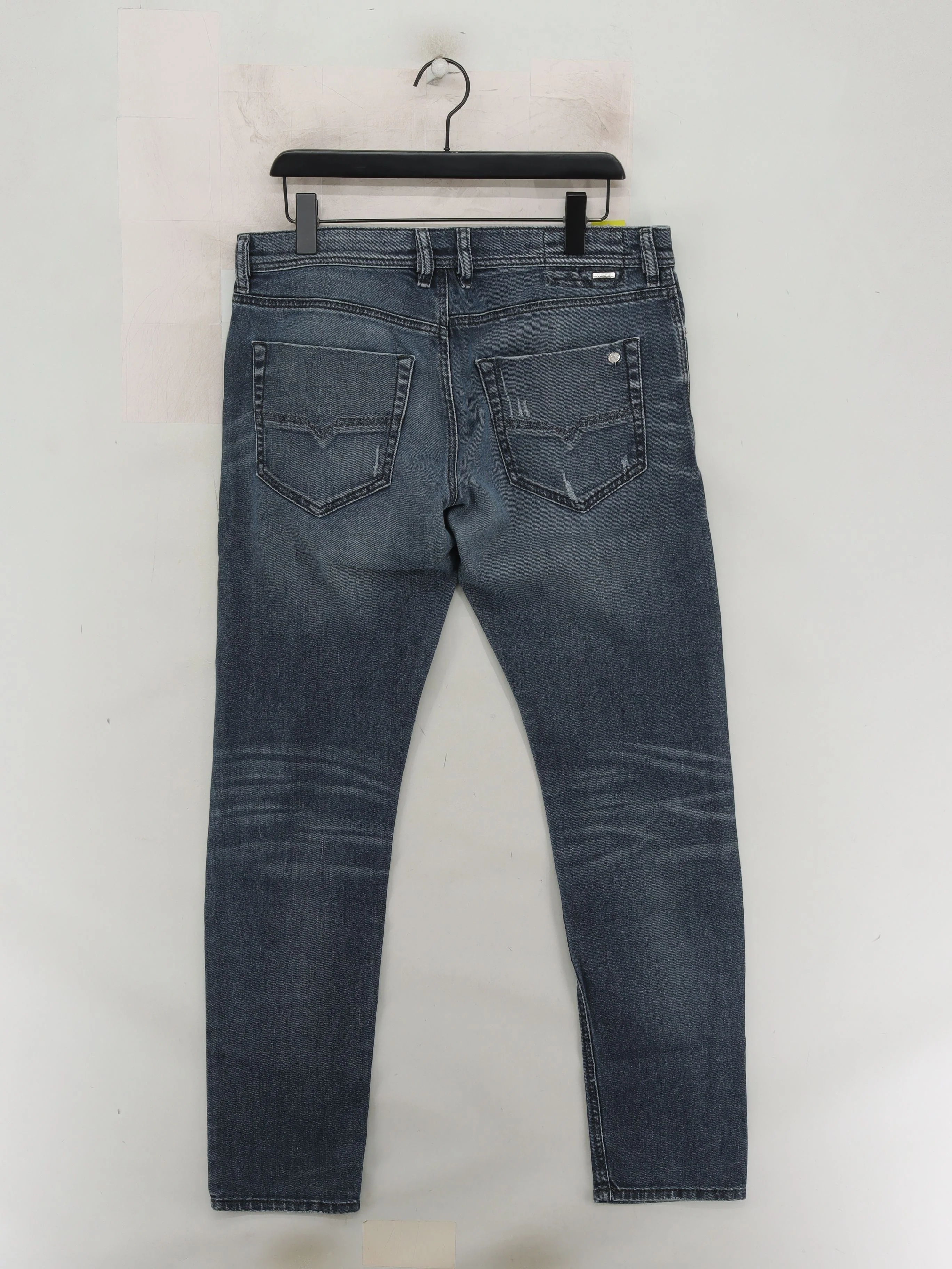 Diesel Men's Jeans W 34 in; L 30 in Blue Cotton with Elastane Straight - Image 2