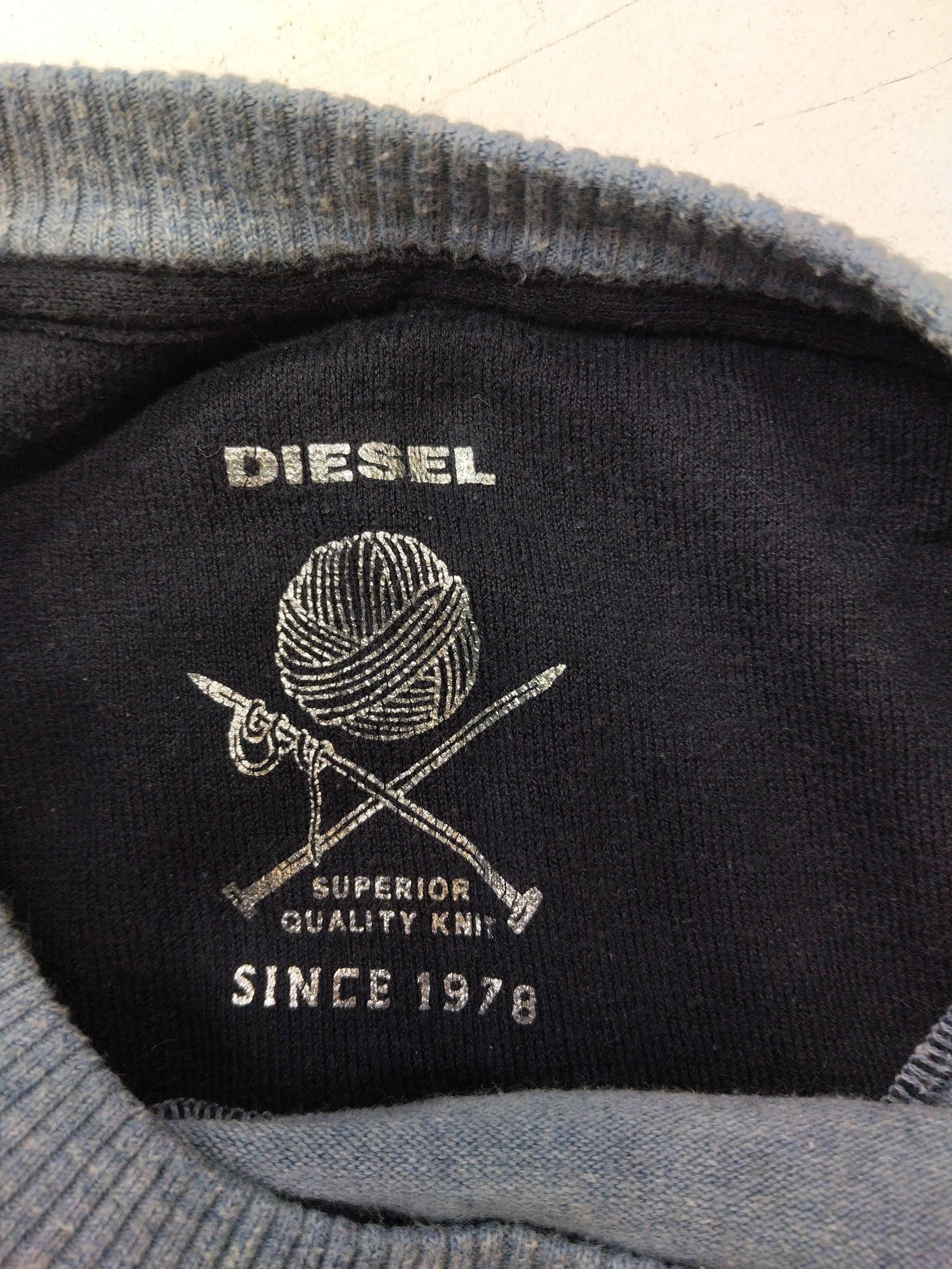 Diesel Men's Jumper M Blue 100% Other Round Neck Pullover - Image 5