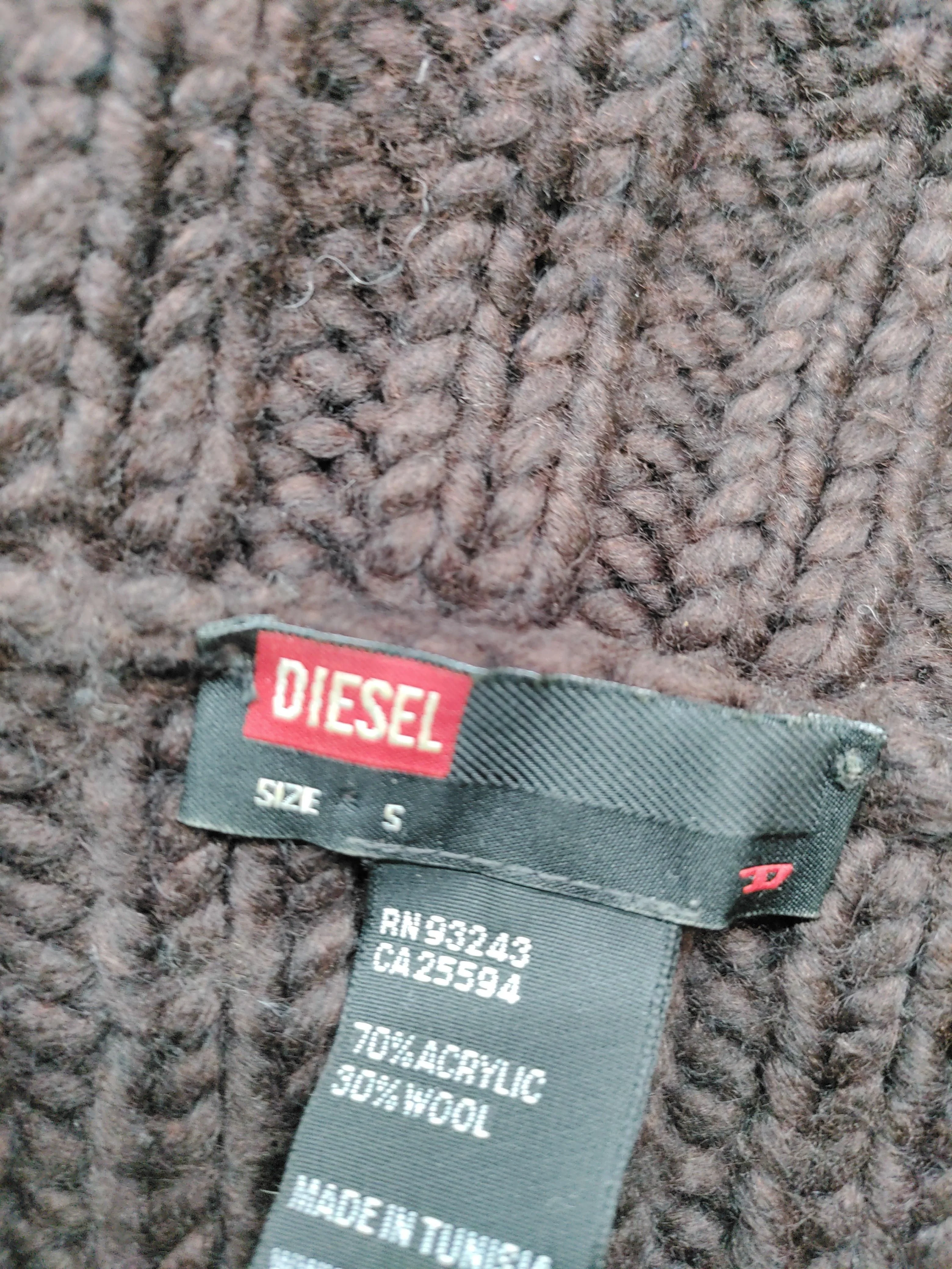 Diesel Men's Jumper S Brown Acrylic with Wool Roll Neck Pullover - Image 5