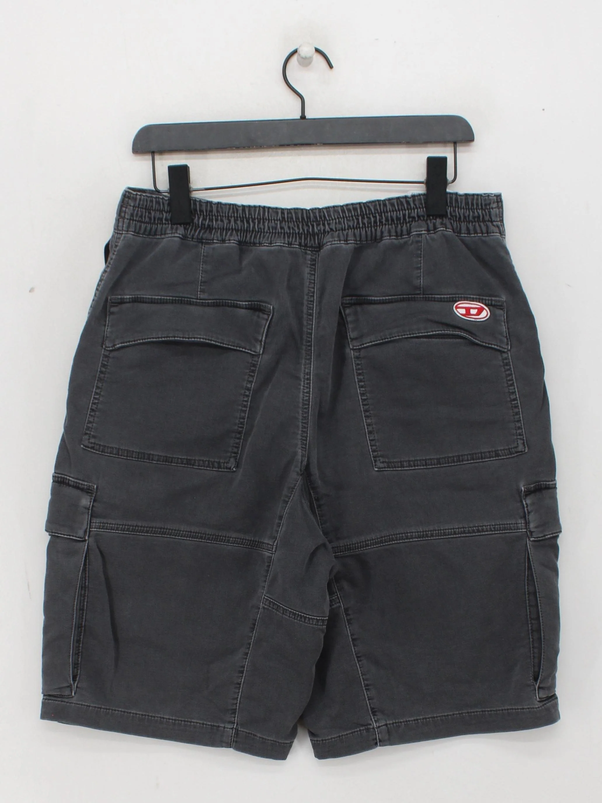 Diesel Men's Shorts W 32 in Grey Cotton with Polyester, Elastane Cargo - Image 2