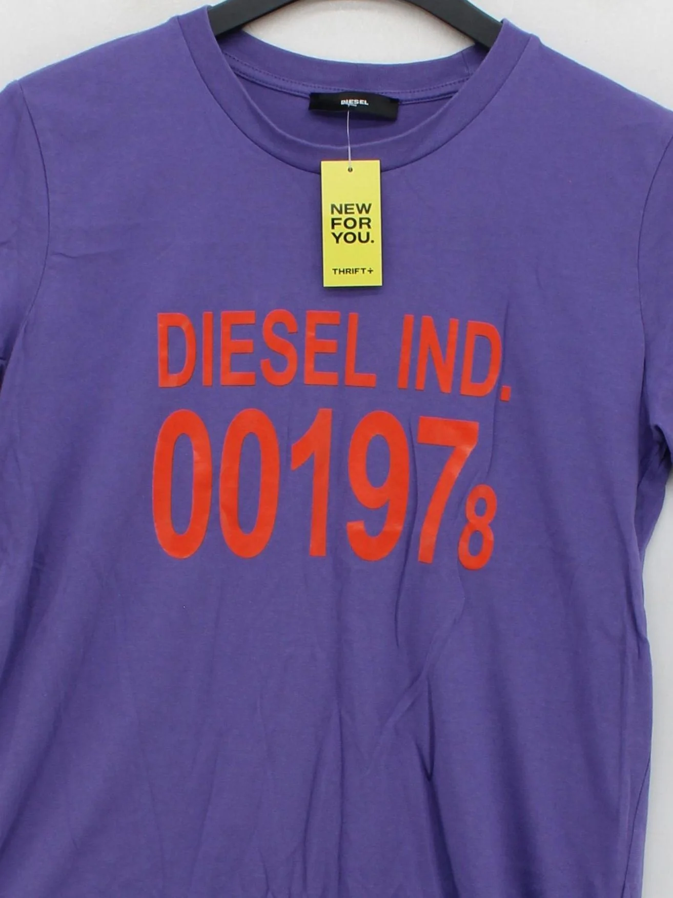 Diesel Men's T-Shirt L Purple Graphic 100% Cotton Basic - Image 3