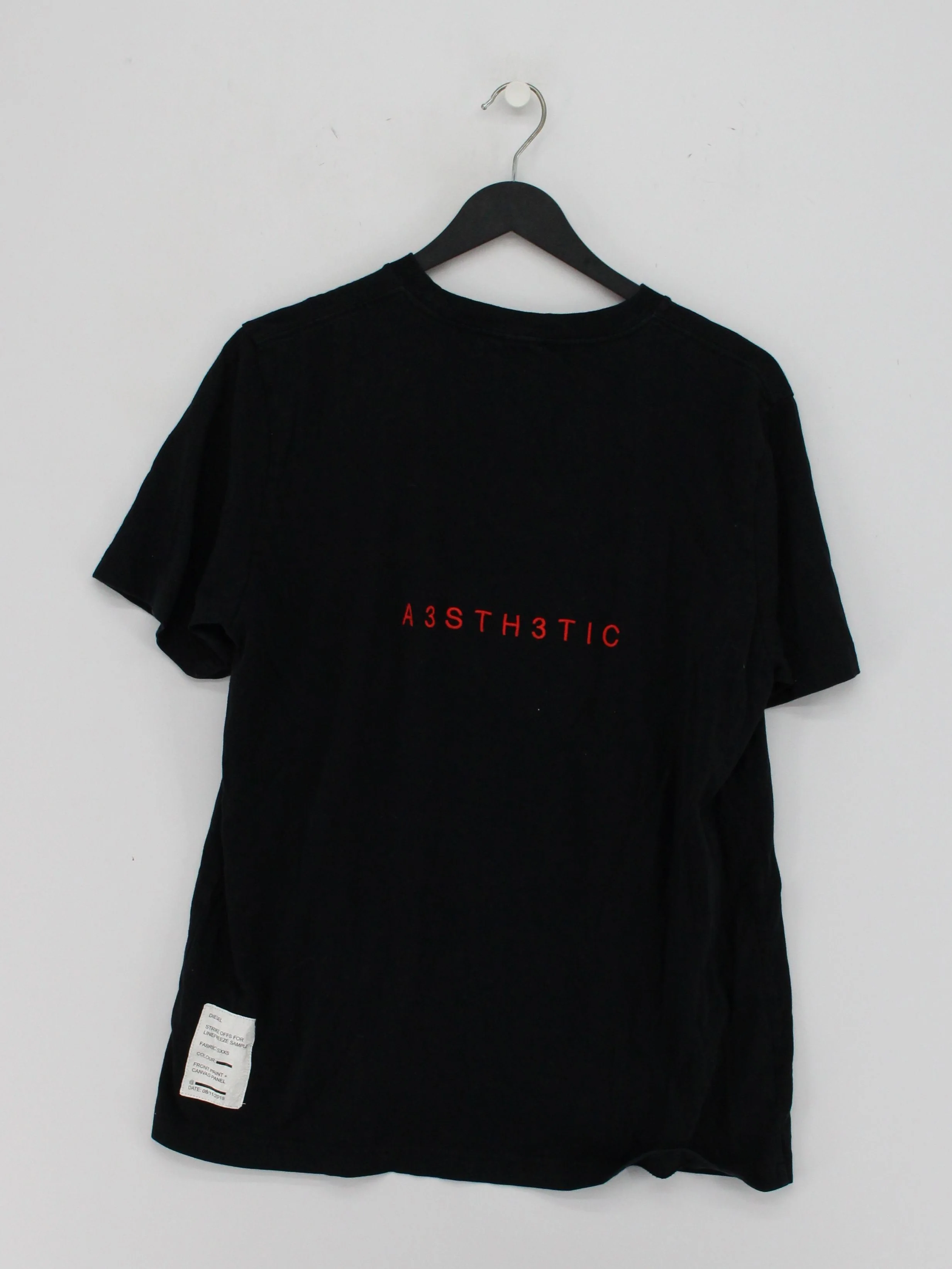 Diesel Men's T-Shirt M Black Graphic 100% Cotton Basic - Image 2