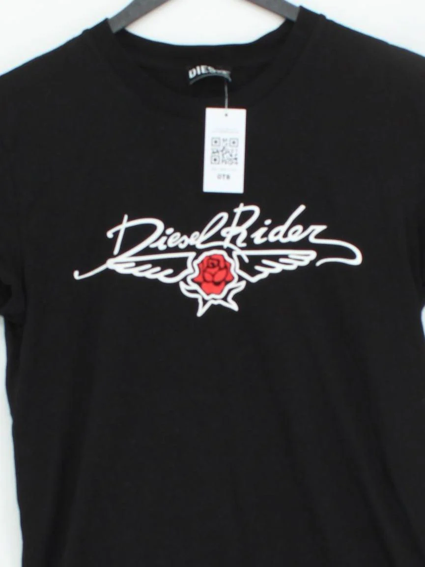 Diesel Men's T-Shirt M Black Graphic 100% Cotton Basic - Image 3