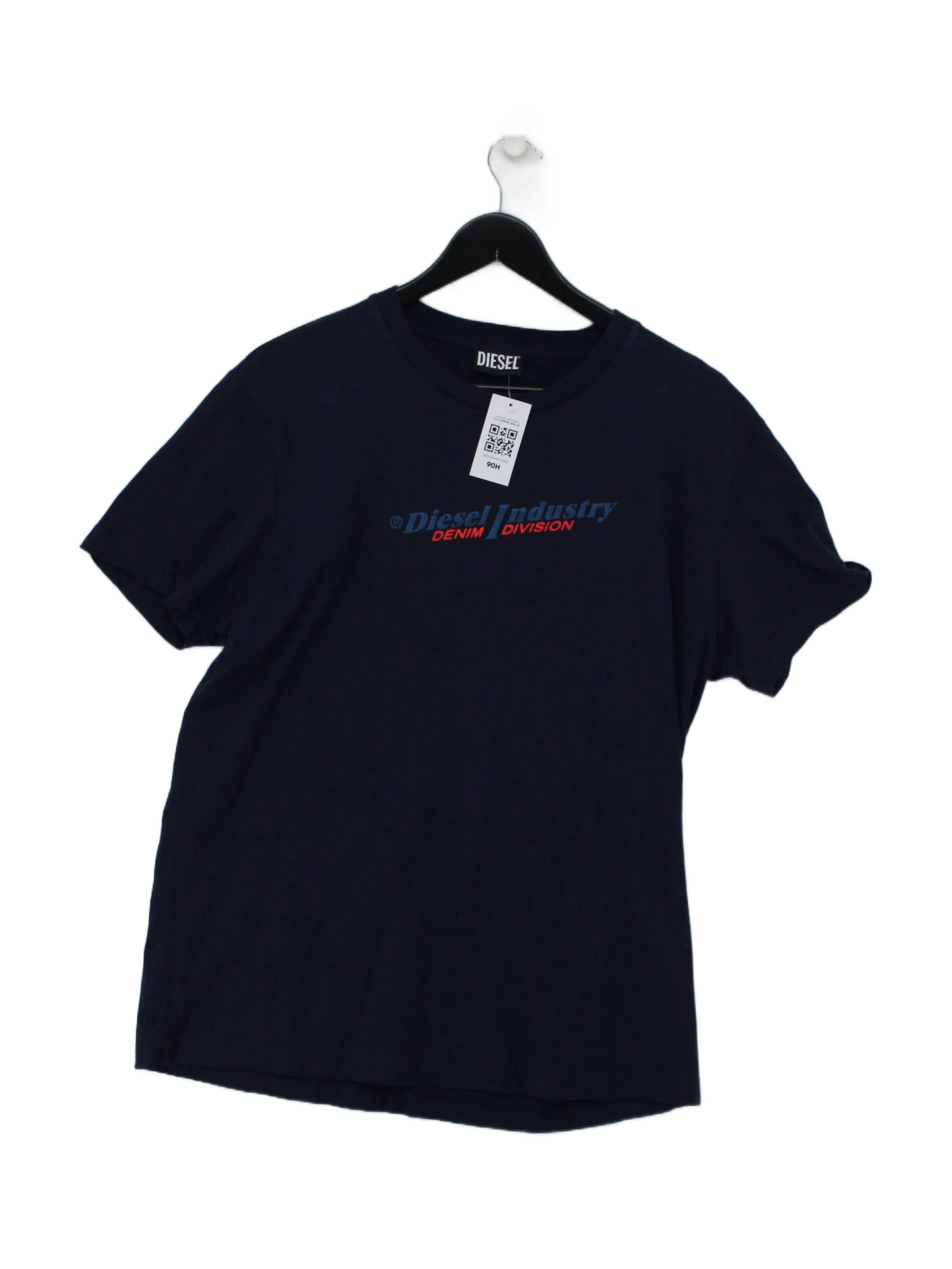 Diesel Men's T-Shirt M Blue Graphic 100% Cotton Basic