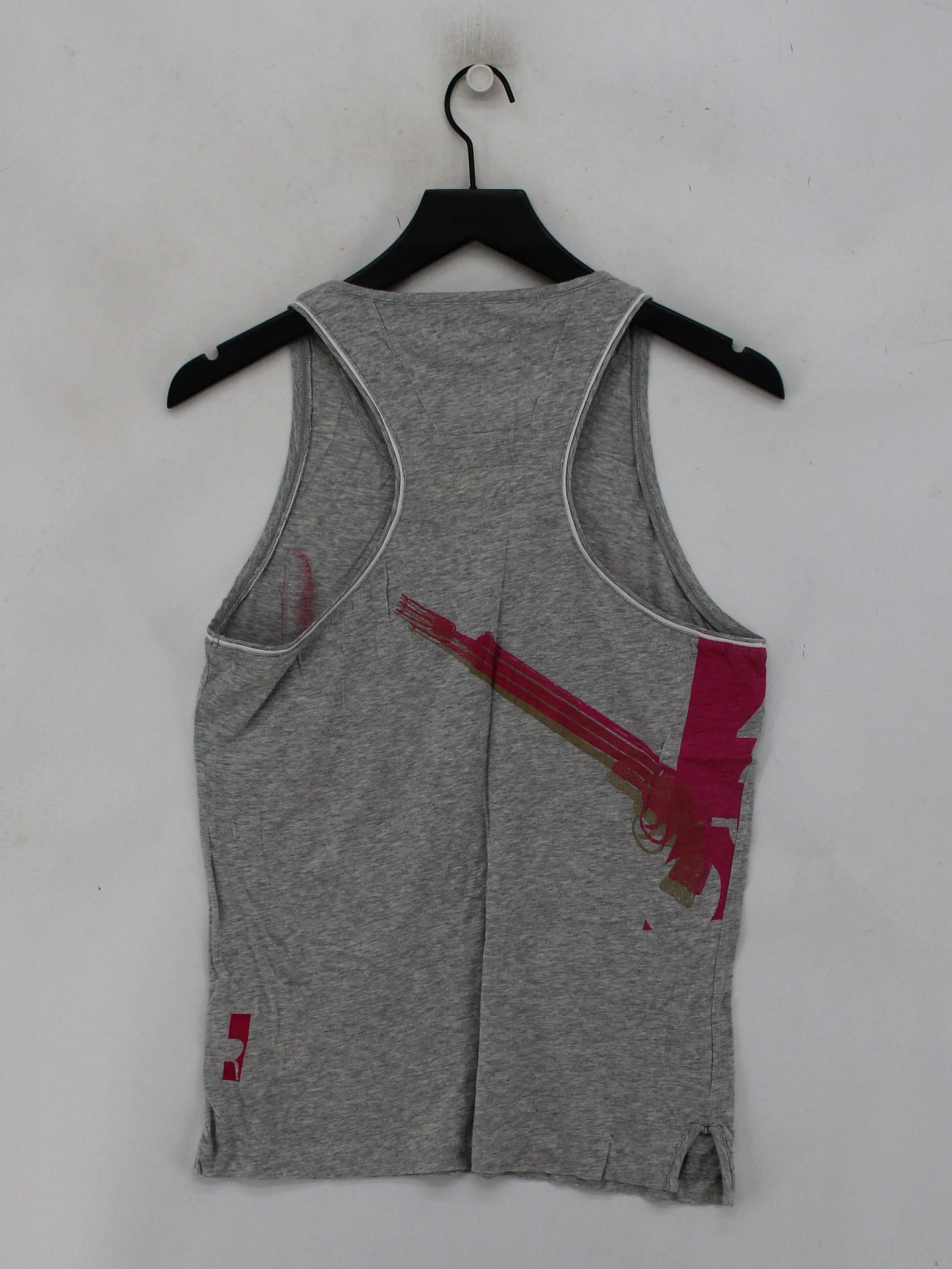 Diesel Men's T-Shirt S Grey Graphic 100% Cotton Sleeveless Round Neck Basic - Image 2