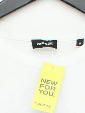 Diesel Men's T-Shirt S White Graphic 100% Cotton Basic - Image 3