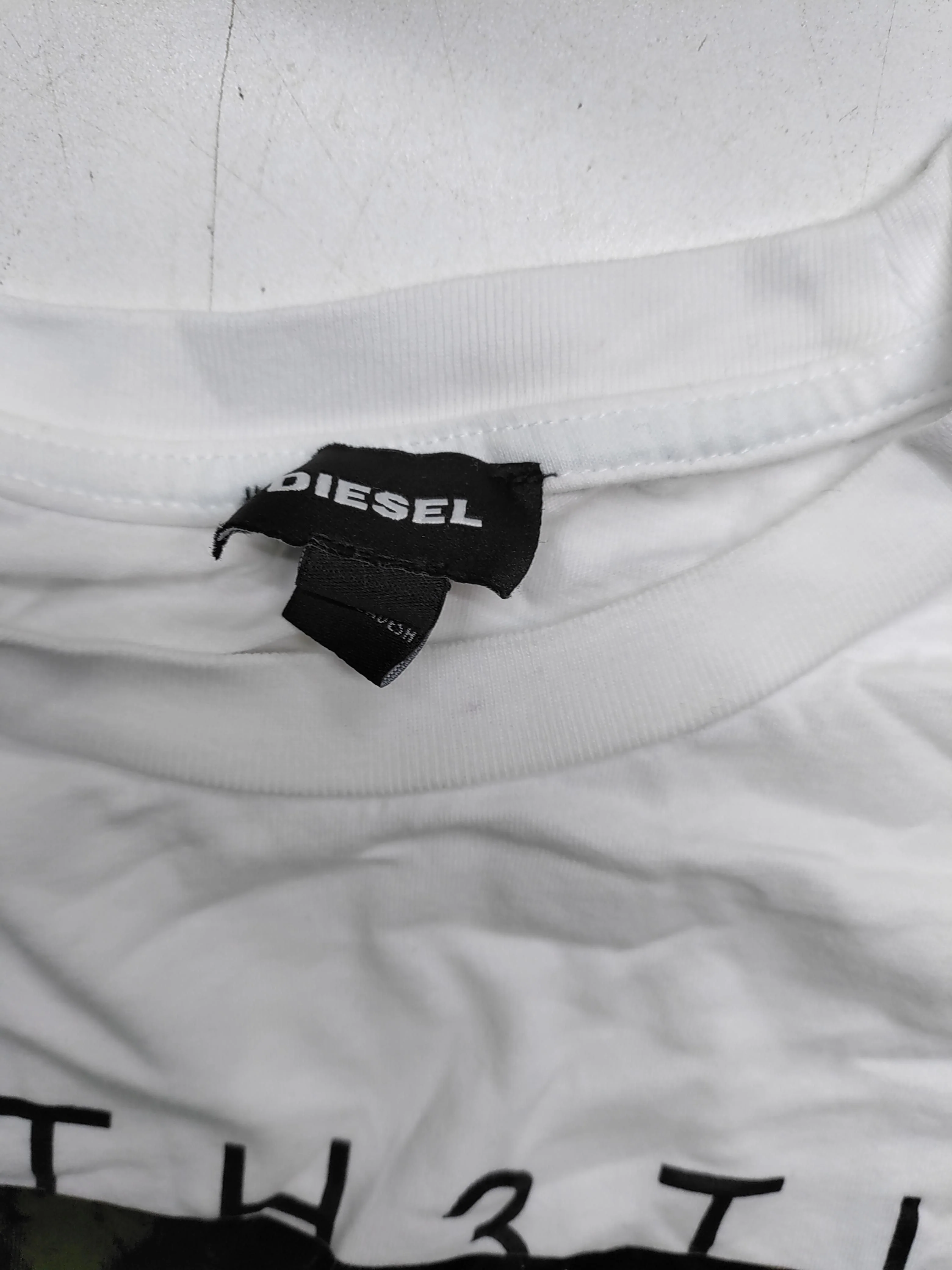 Diesel Men's T-Shirt S White Graphic 100% Cotton Basic - Image 5