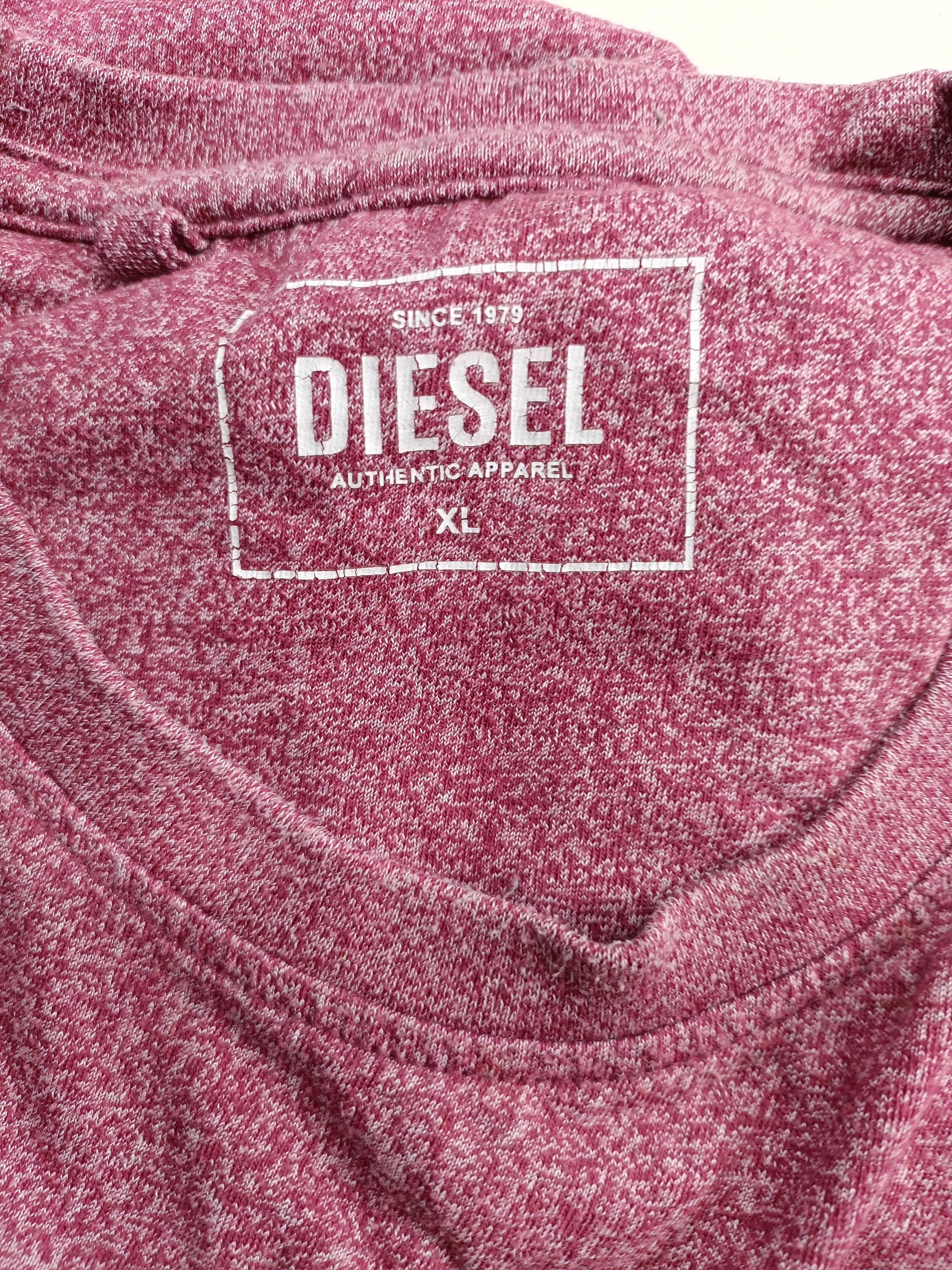 Diesel Men's T-Shirt XL Red Cotton with Polyester Basic - Image 5