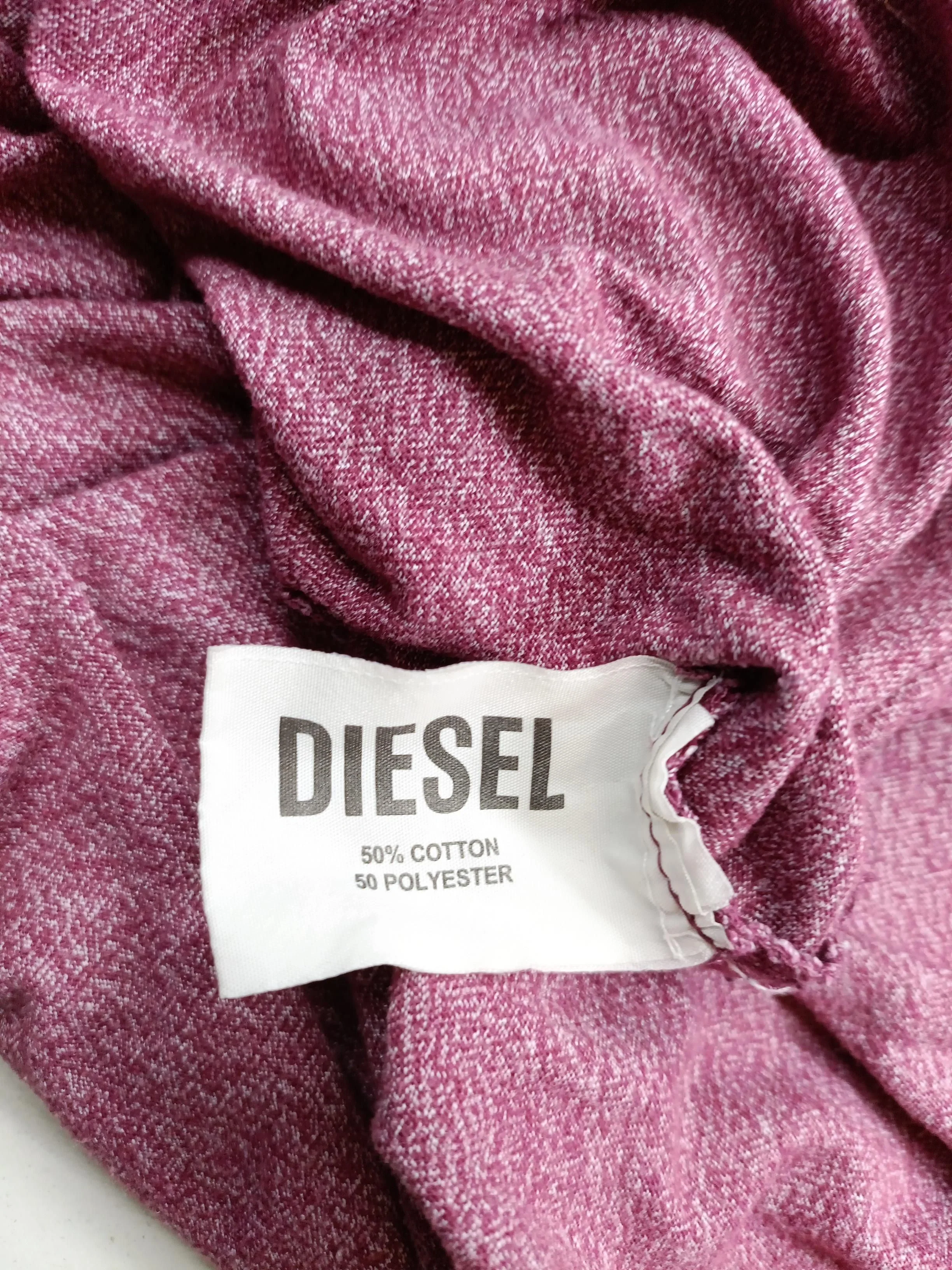 Diesel Men's T-Shirt XL Red Cotton with Polyester Basic - Image 6
