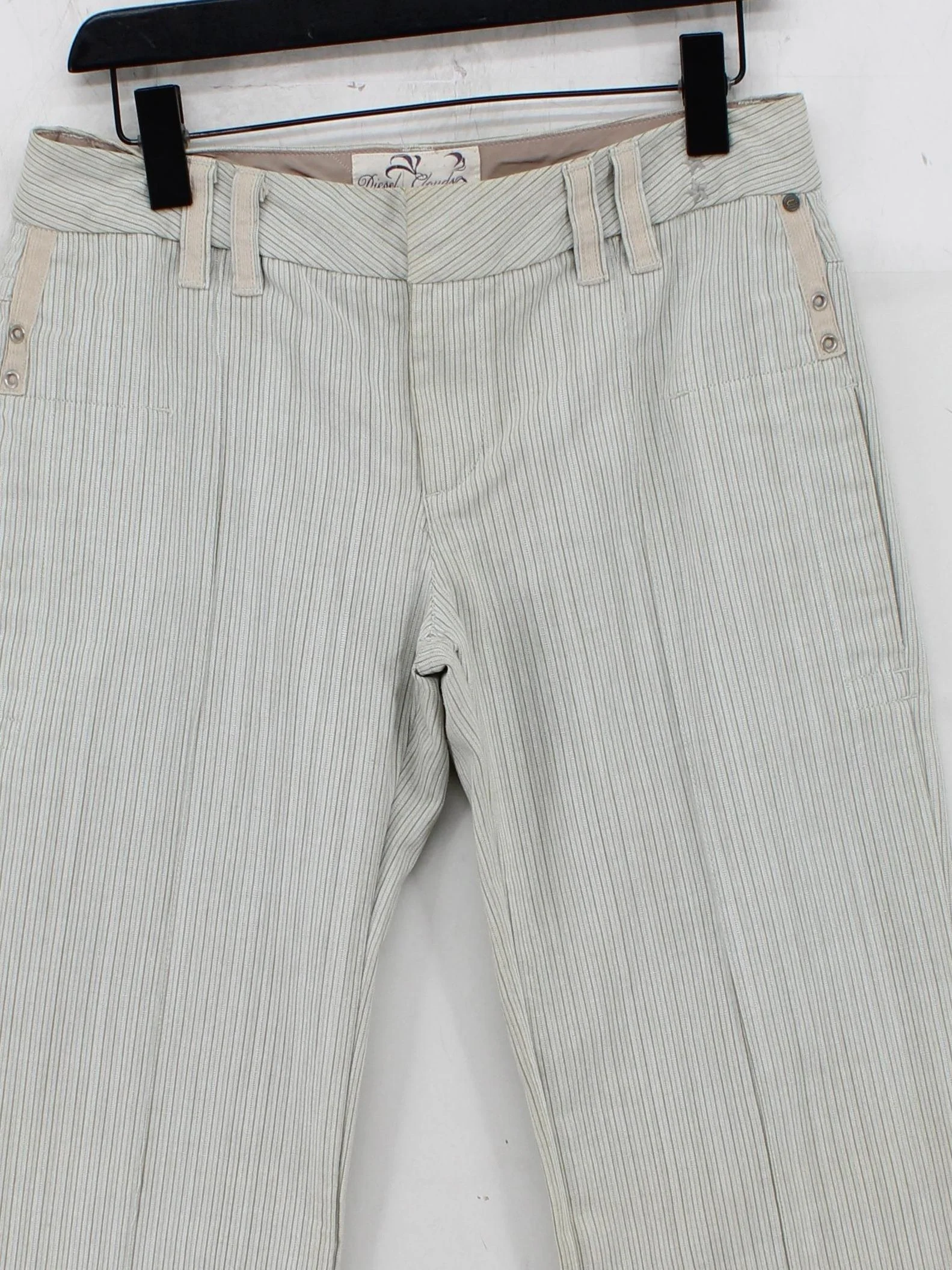 Diesel Men's Trousers W 29 in Cream Striped Cotton with Polyester Straight Chino - Image 3