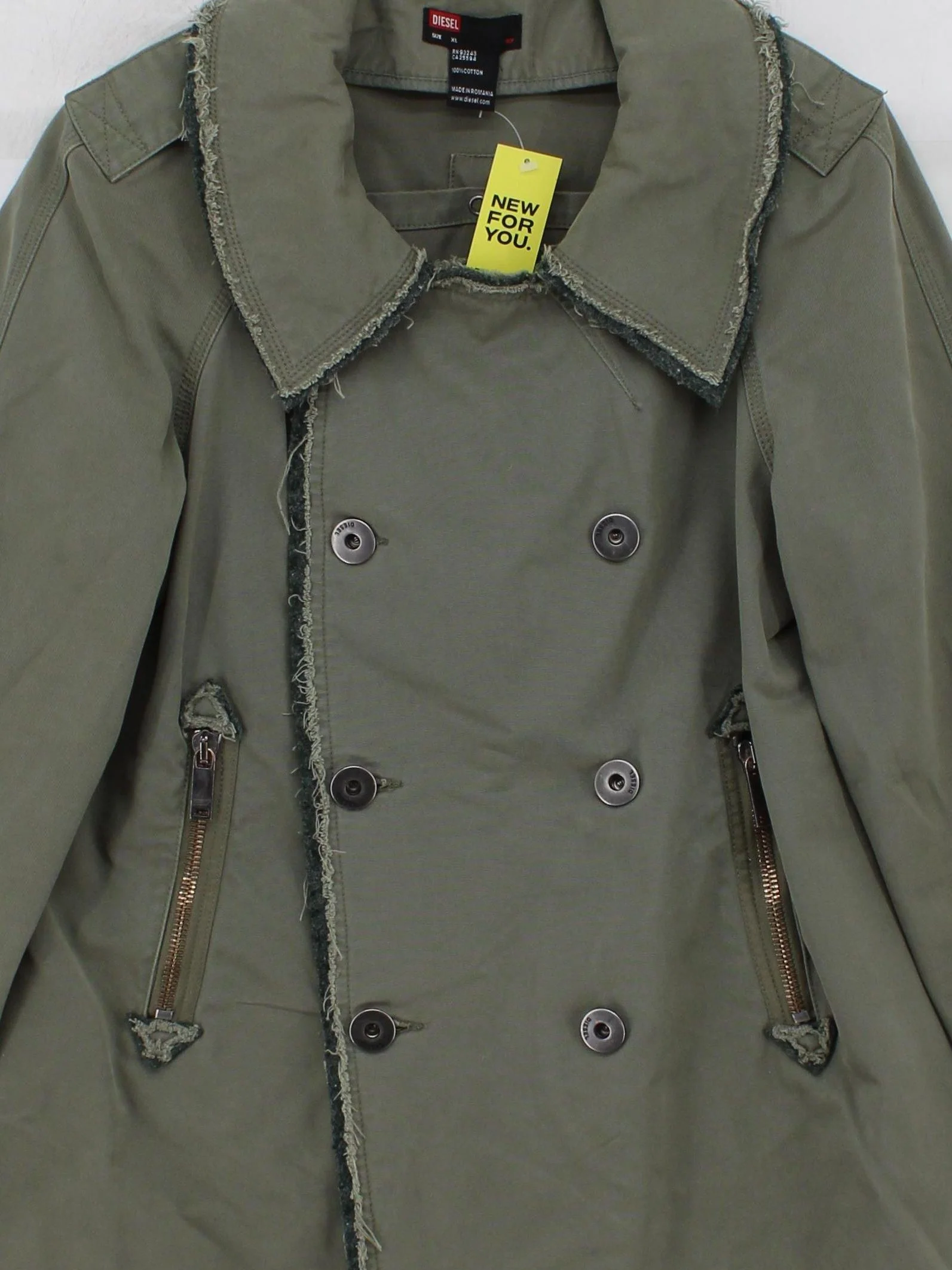 Diesel Overcoat jacket green - Image 3