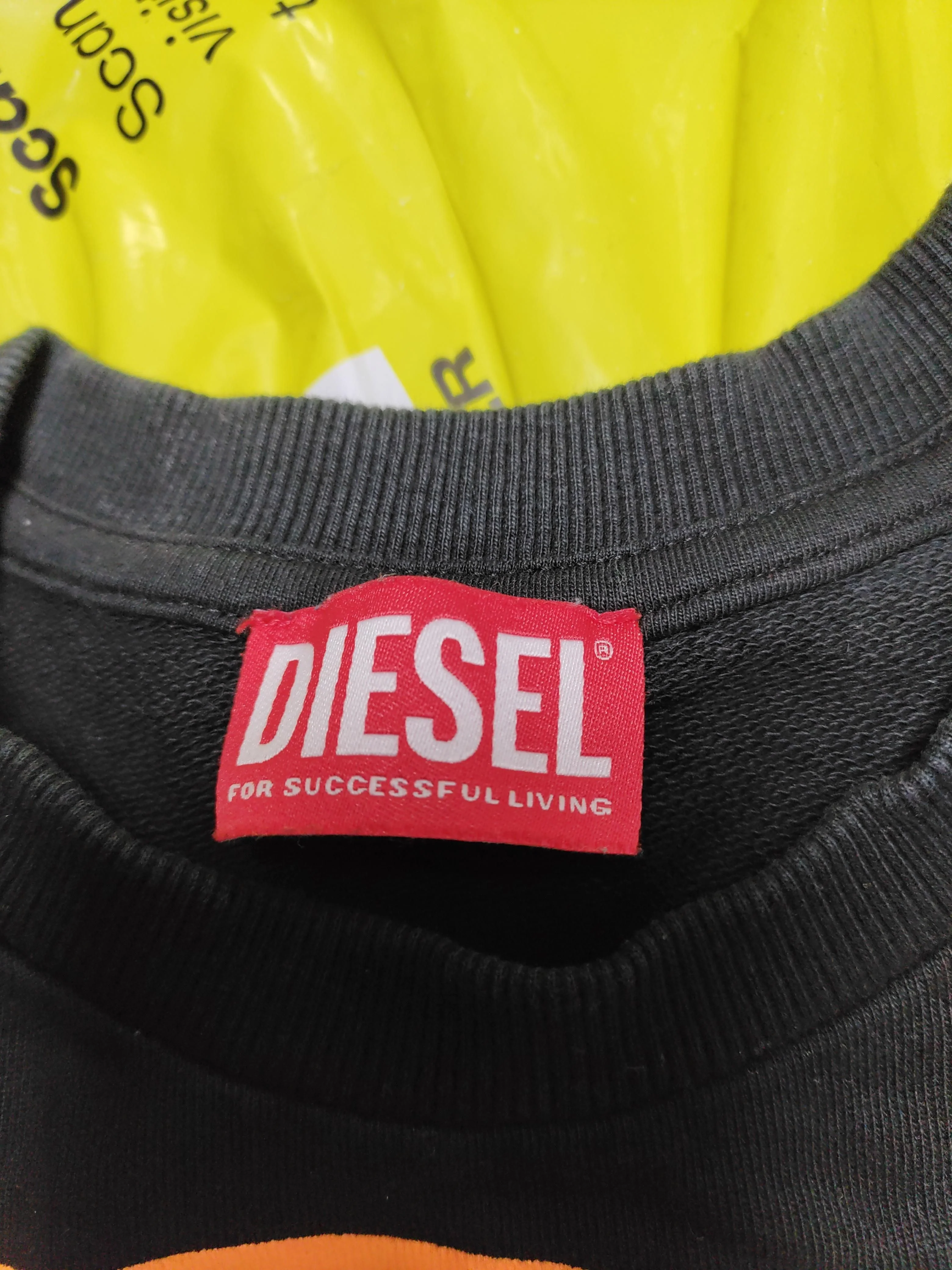 Diesel Women's Hoodie UK 16 Black Graphic 100% Cotton Pullover - Image 6
