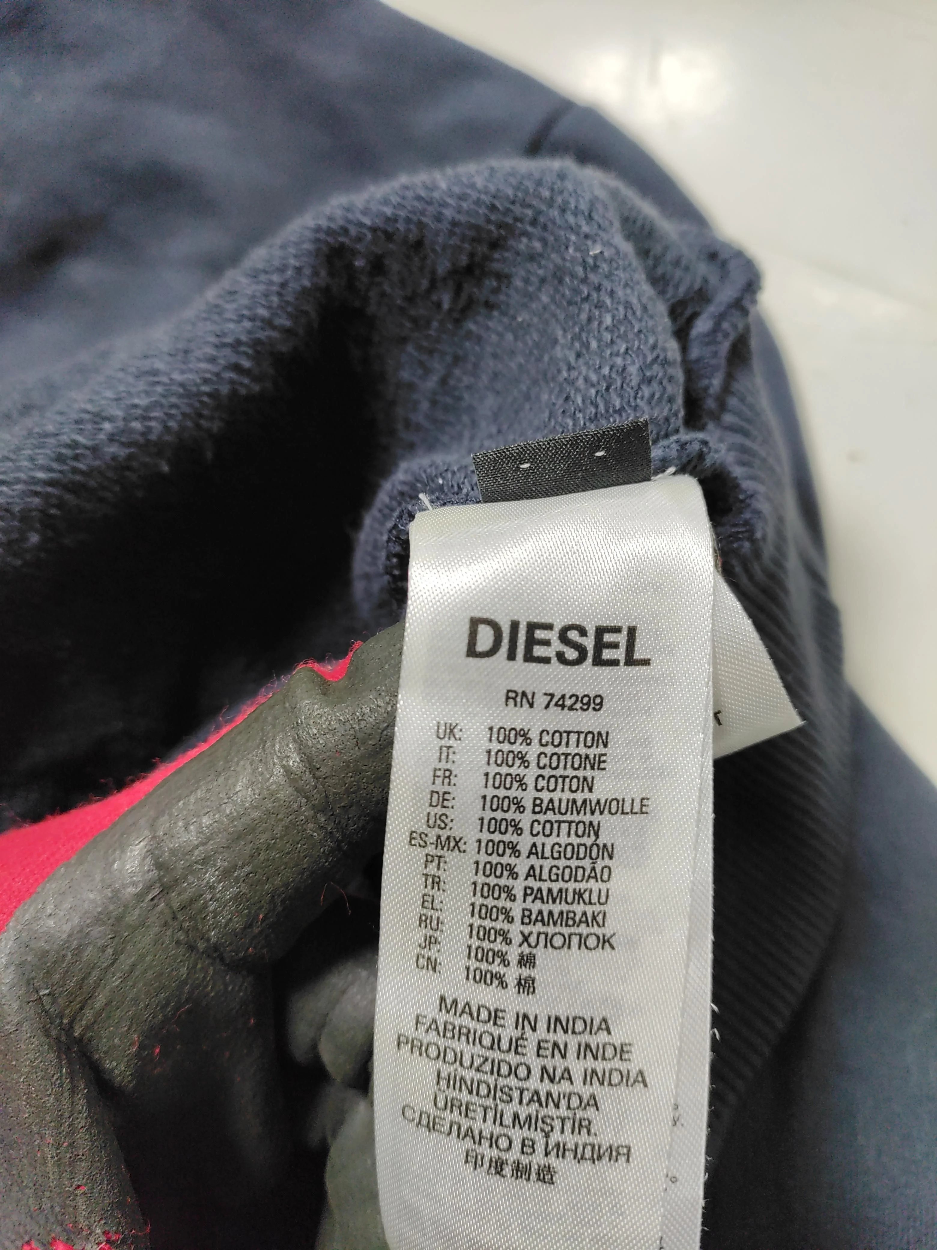 Diesel Women's Hoodie UK 16 Blue Graphic 100% Cotton Pullover - Image 8
