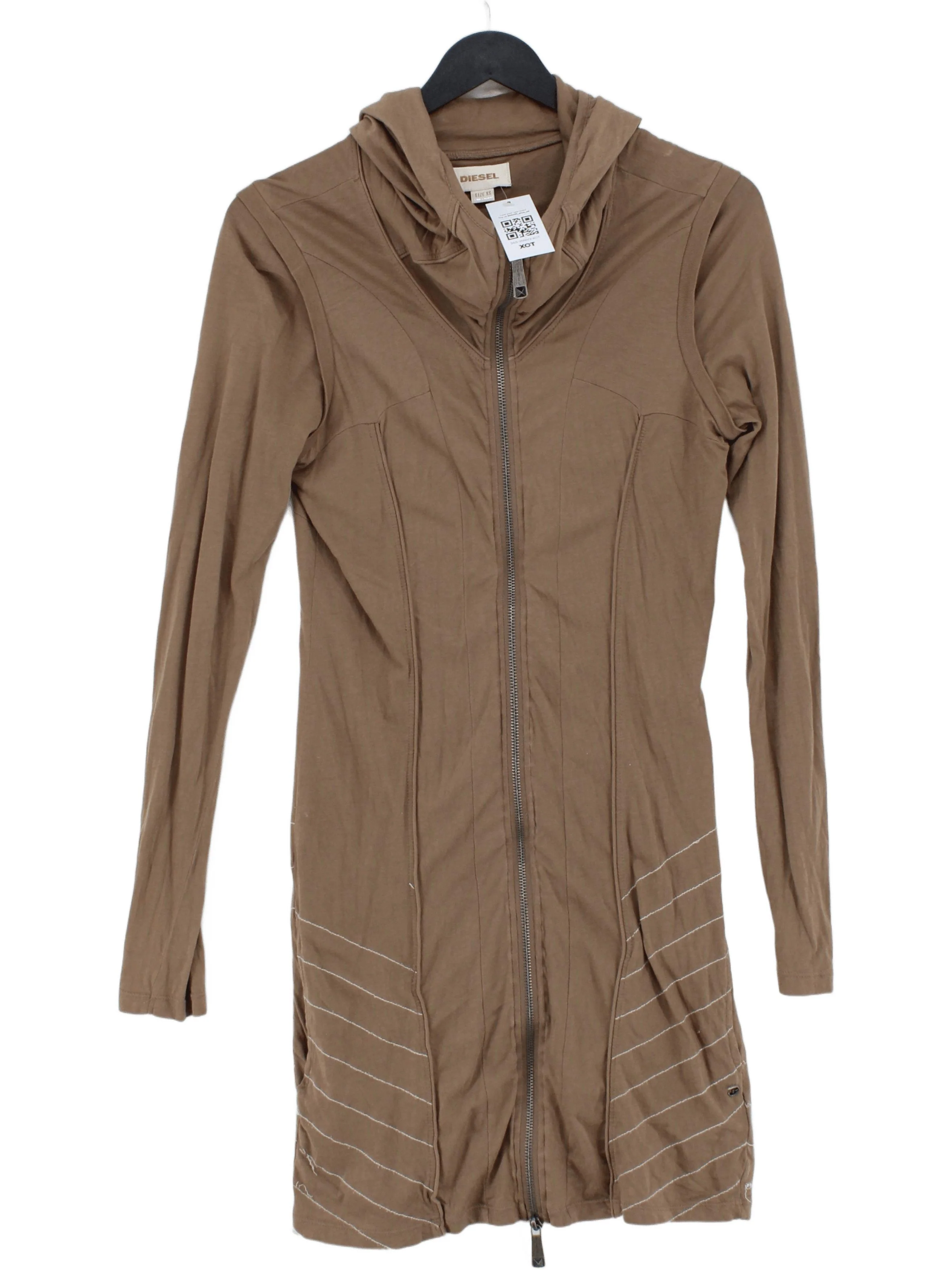 Diesel Women's Hoodie XS Brown 100% Cotton Pullover