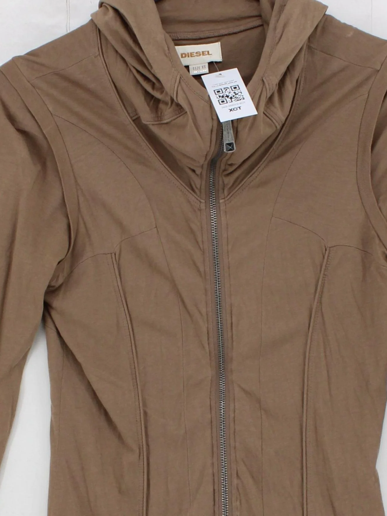 Diesel Women's Hoodie XS Brown 100% Cotton Pullover - Image 3