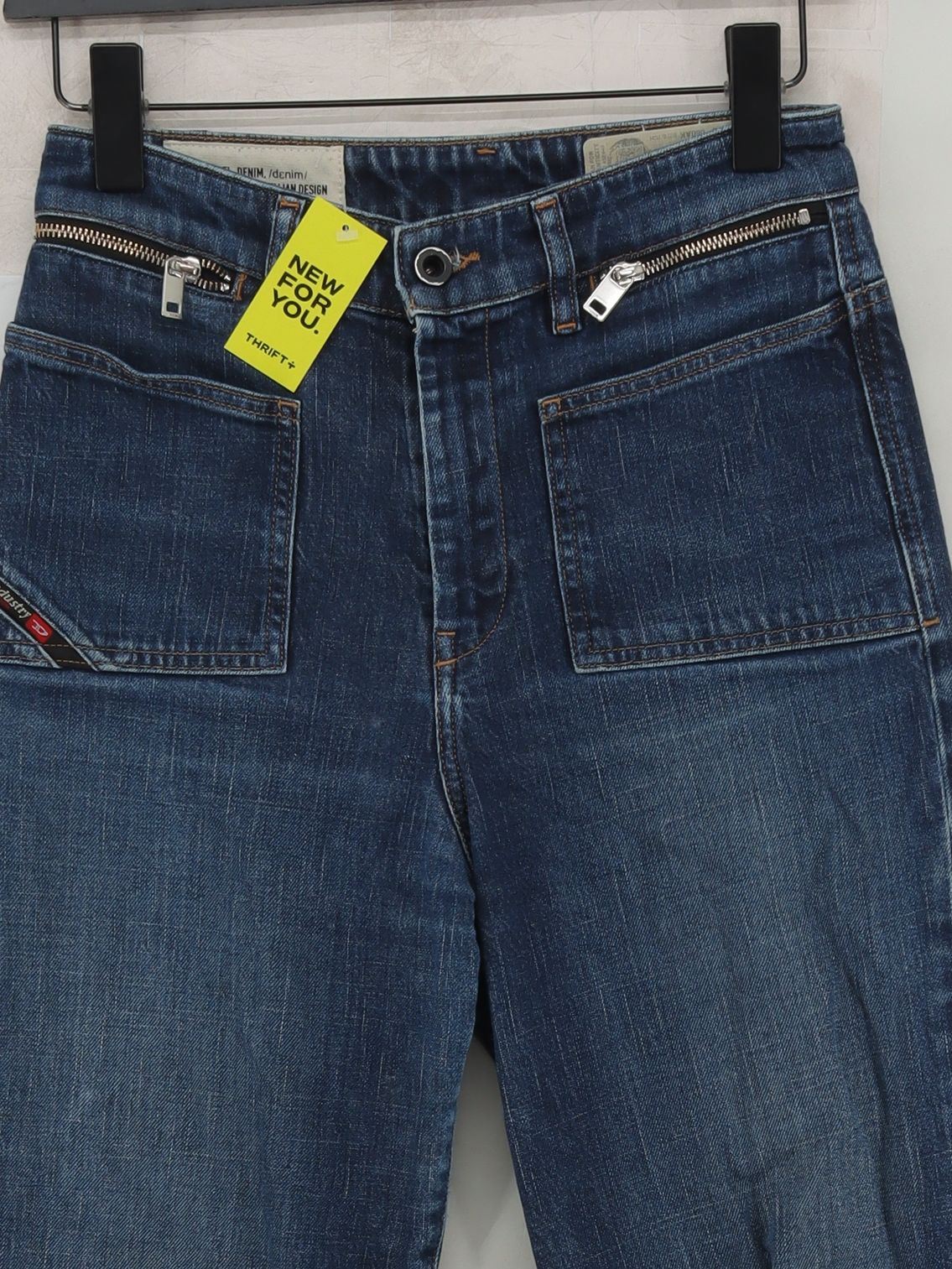 Diesel Women's Jeans W 28 in Blue Cotton with Elastane Wide-Leg - Image 3