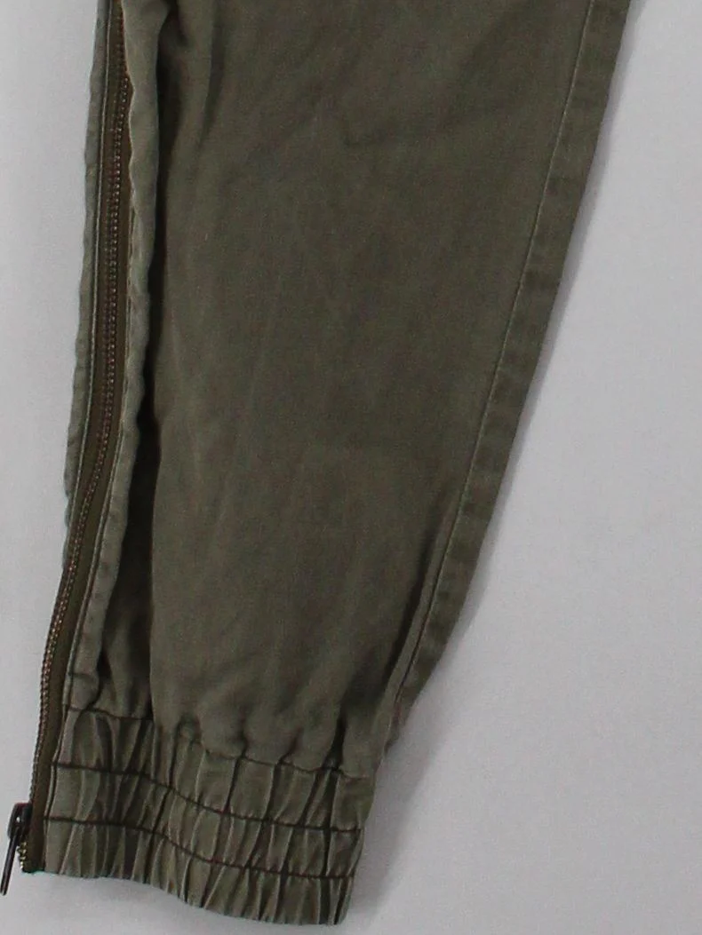 Diesel Women's Sports Bottoms S Grey Cotton with Linen Tapered Sweatpants - Image 4