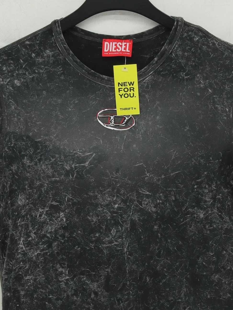 Diesel Women's T-Shirt L Grey Graphic 100% Cotton Short Sleeve Round Neck Basic - Image 3