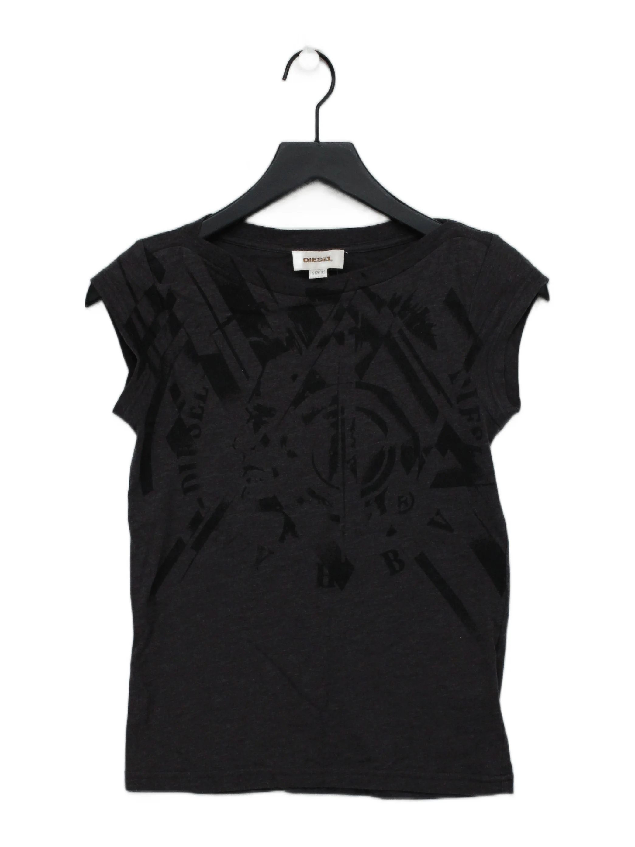 Diesel Women's T-Shirt XS Grey Cotton with Polyester Basic