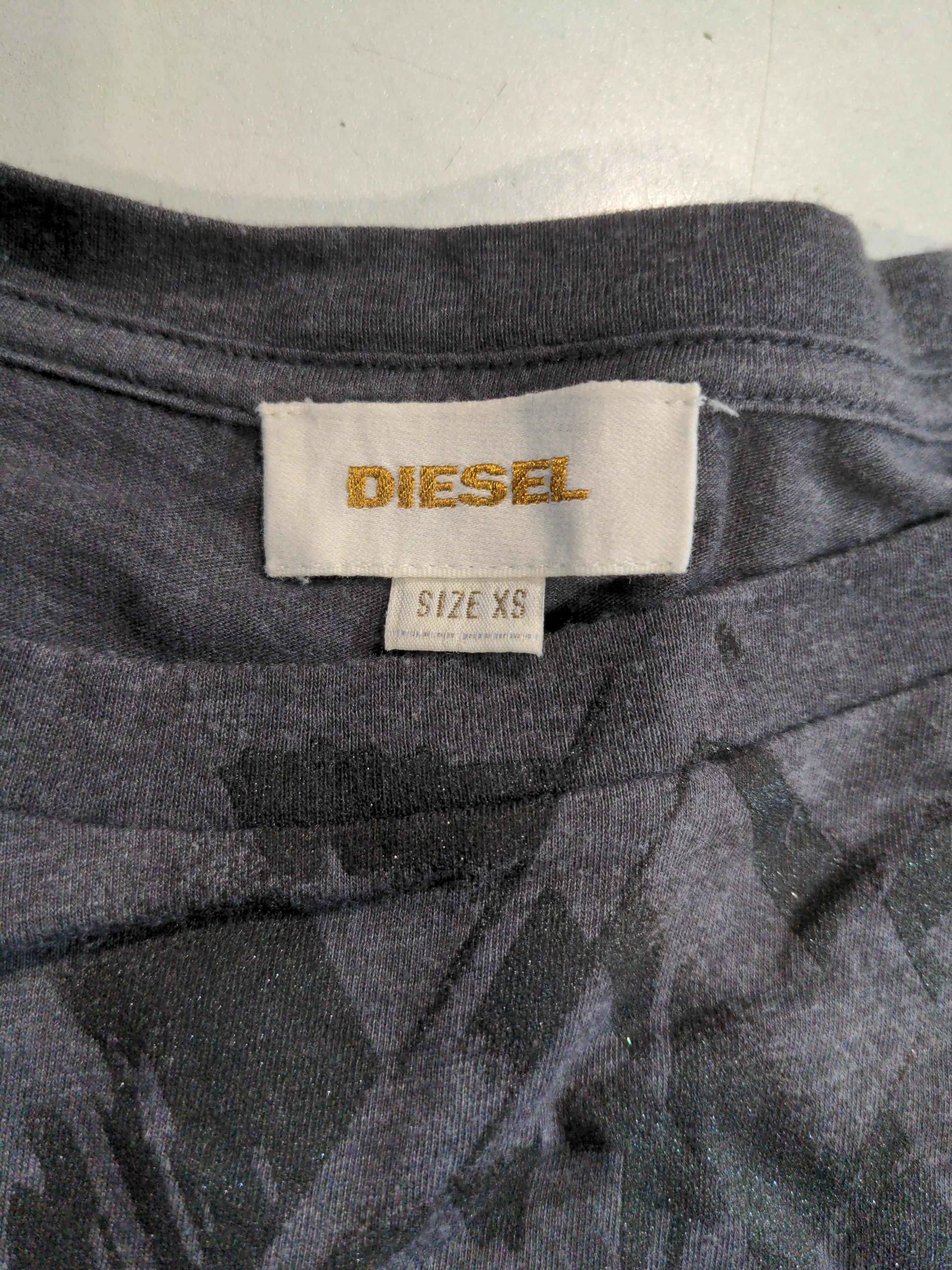 Diesel Women's T-Shirt XS Grey Cotton with Polyester Basic - Image 5