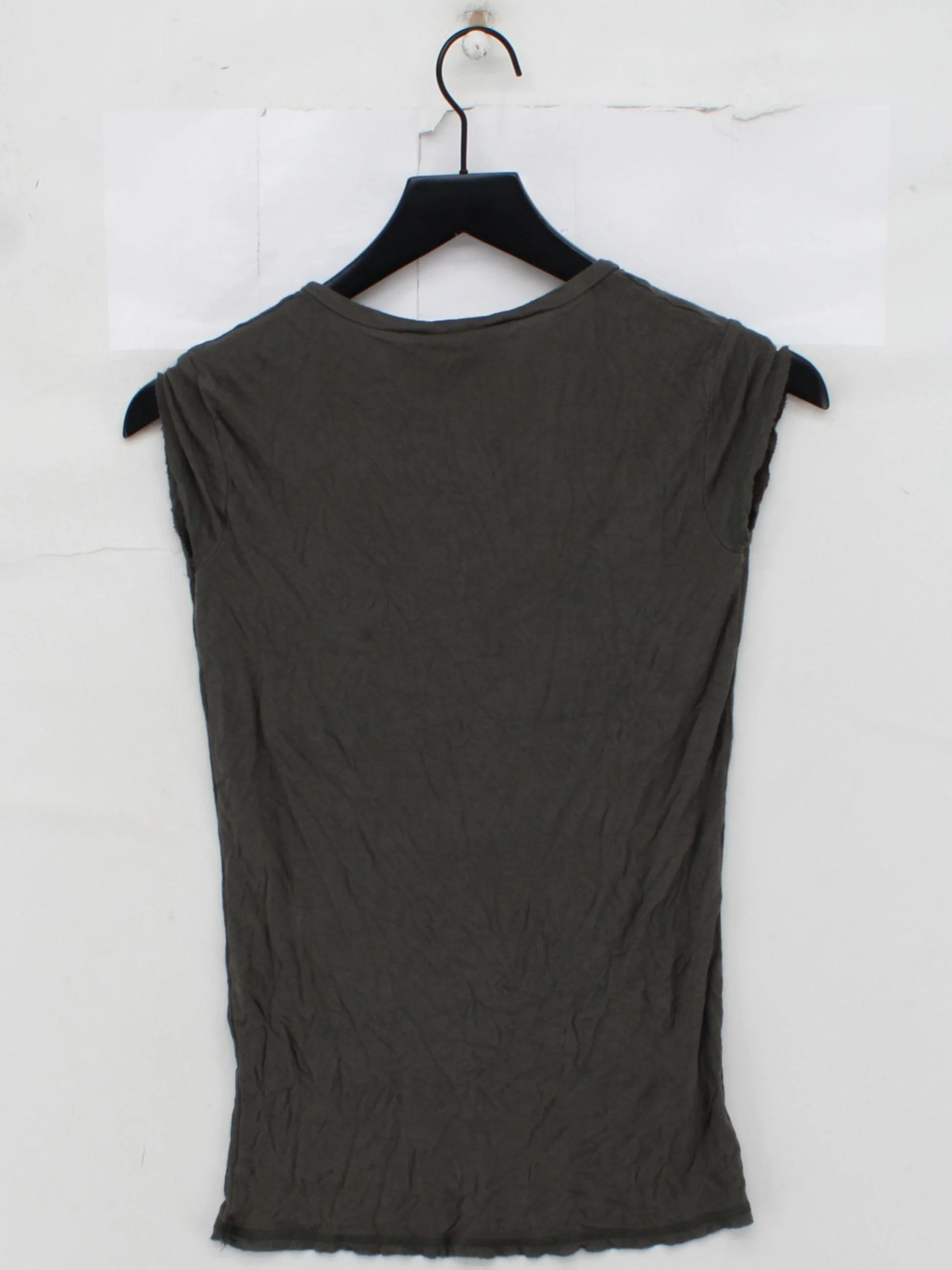 Diesel Women's Top M Green 100% Viscose Sleeveless V-Neck Basic - Image 2