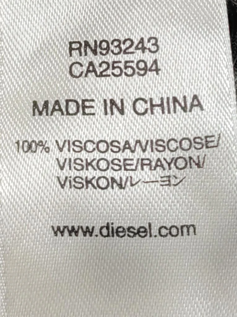 Diesel Women's Top M Green 100% Viscose Sleeveless V-Neck Basic - Image 6