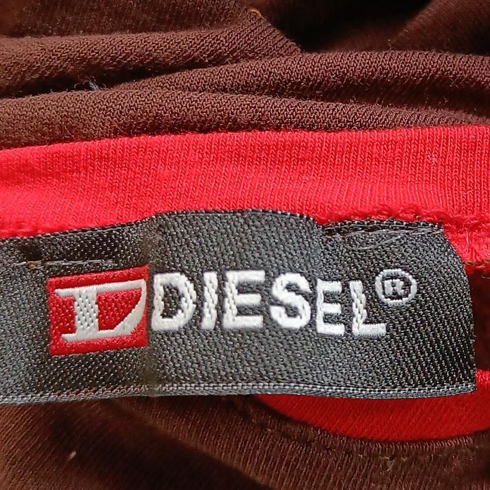 Diesel Women's Top S Brown Graphic 100% Cotton Long Sleeve Round Neck Basic - Image 6
