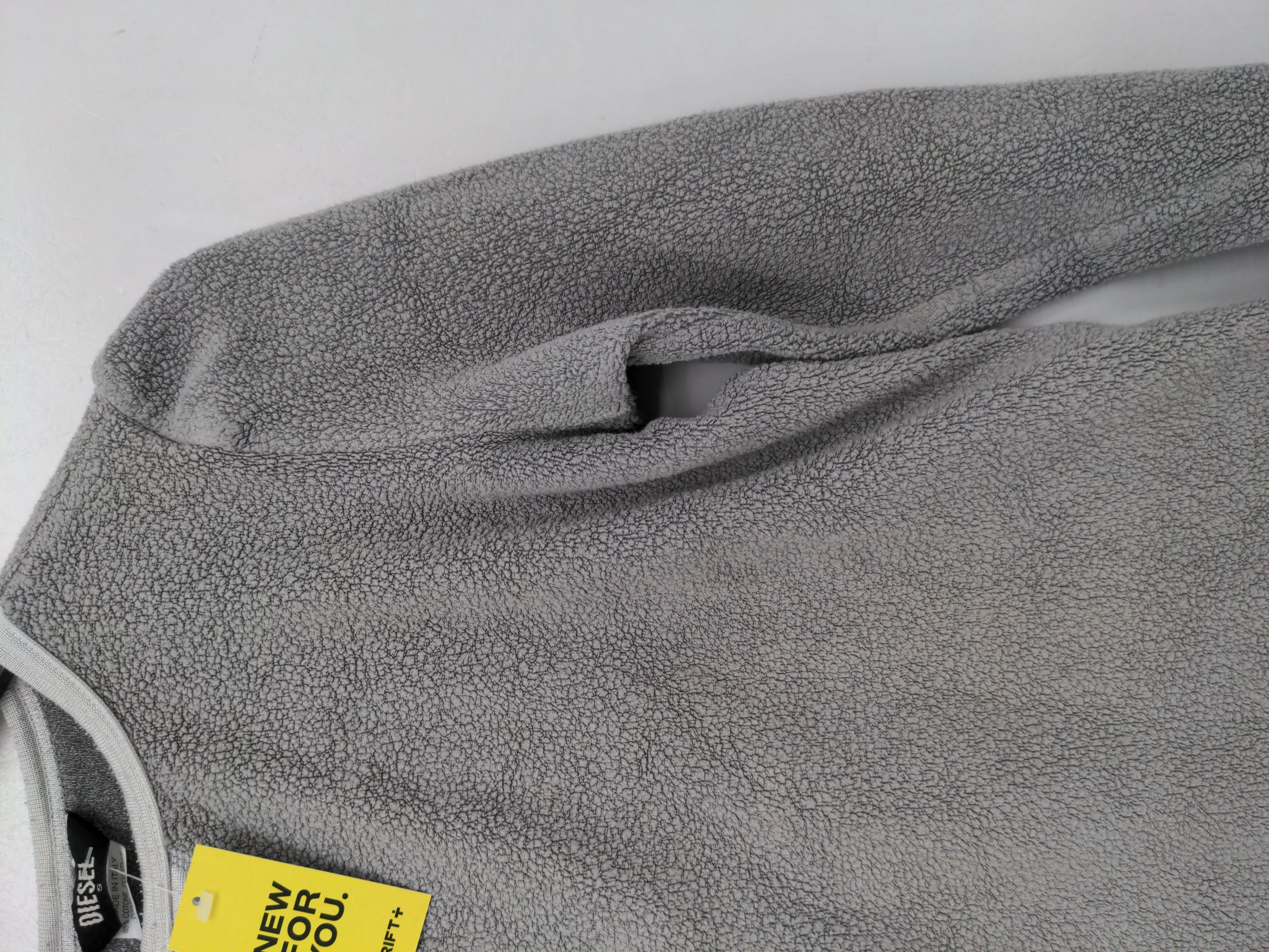 Diesel Women's Top S Grey 100% Cotton Long Sleeve Round Neck Basic - Image 5