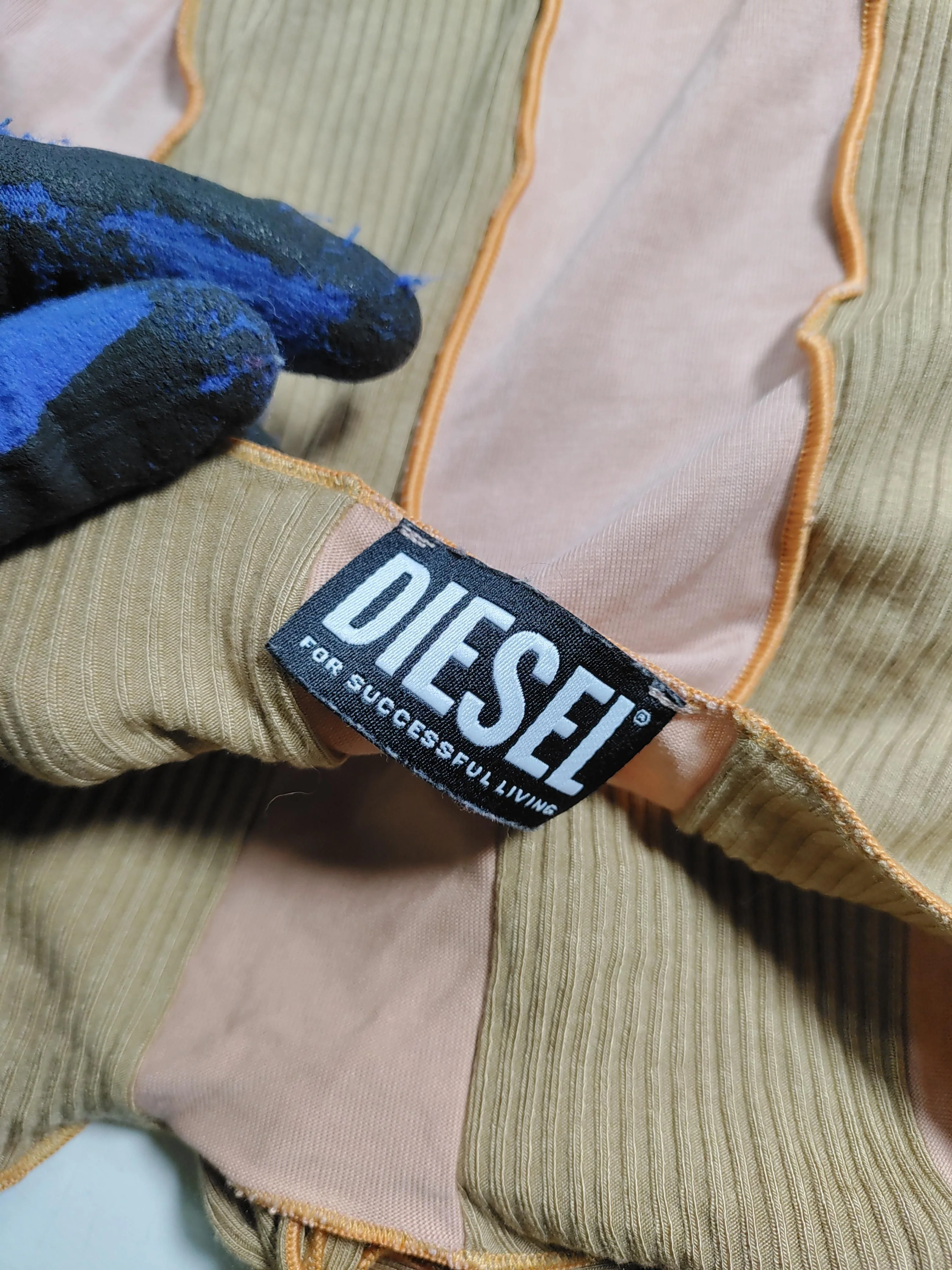 Diesel Women's Top S Multi Viscose with Polyester Long Sleeve V-Neck Basic - Image 5